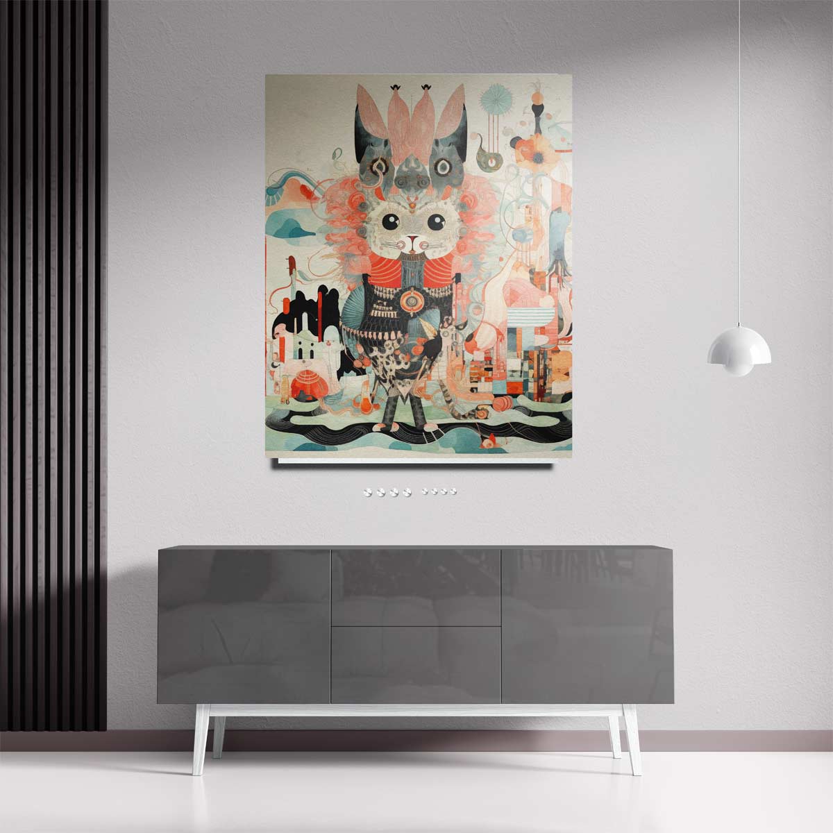 Magische Kat Avontuur Kunstwerk-canvas-dibond-plexiglas-wanddecoratie-WallArtistic