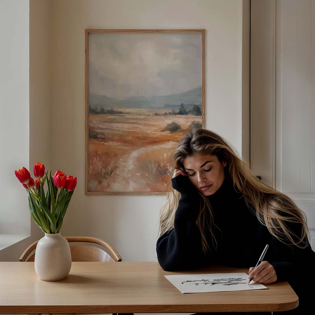 Dromerig Landschap aan de Horizon Poster-WallArtistic