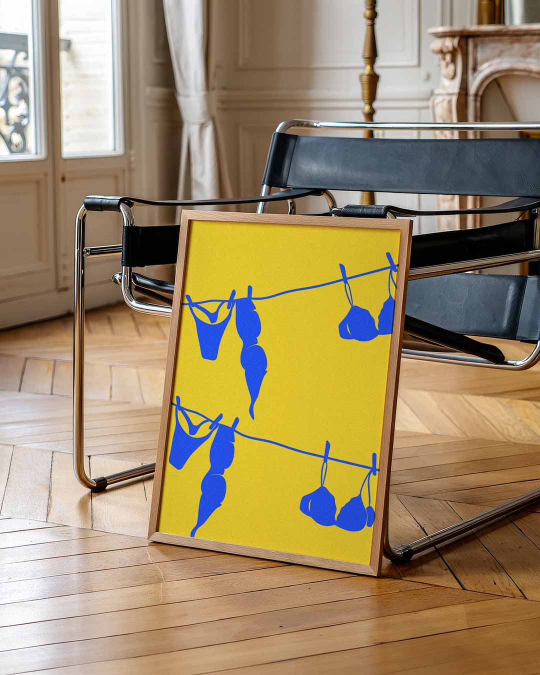 Speelse Waslijn Wanddecoratie Poster-WallArtistic