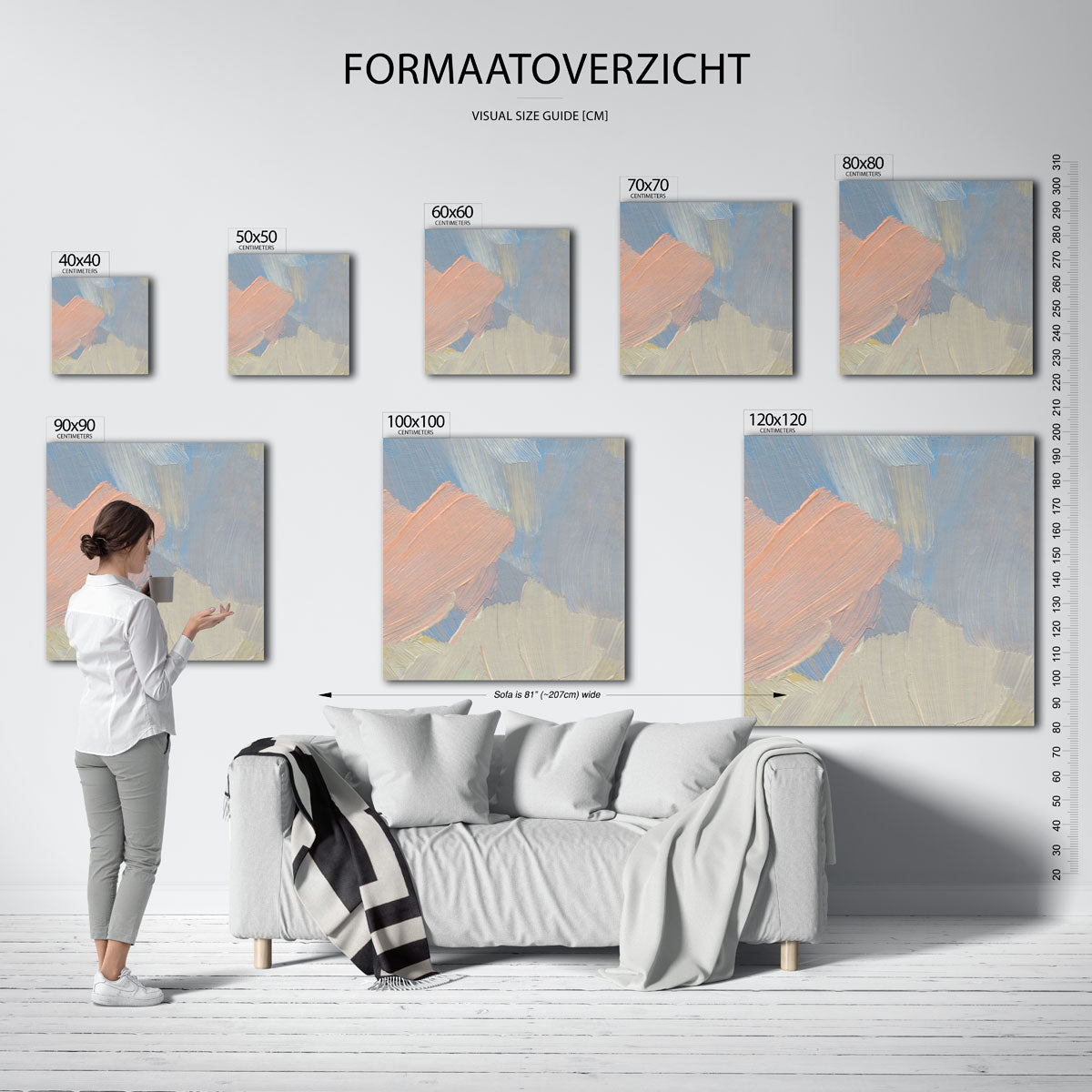 Abstracte penseelstreken Poster