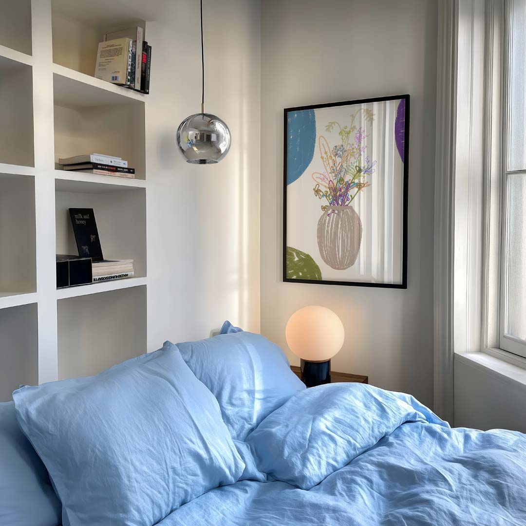 Bloeiende Vaas Tekening Poster-WallArtistic