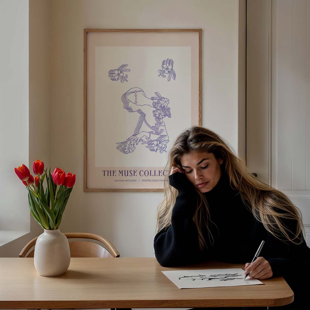 Artistieke Bloemenmuze Poster-WallArtistic