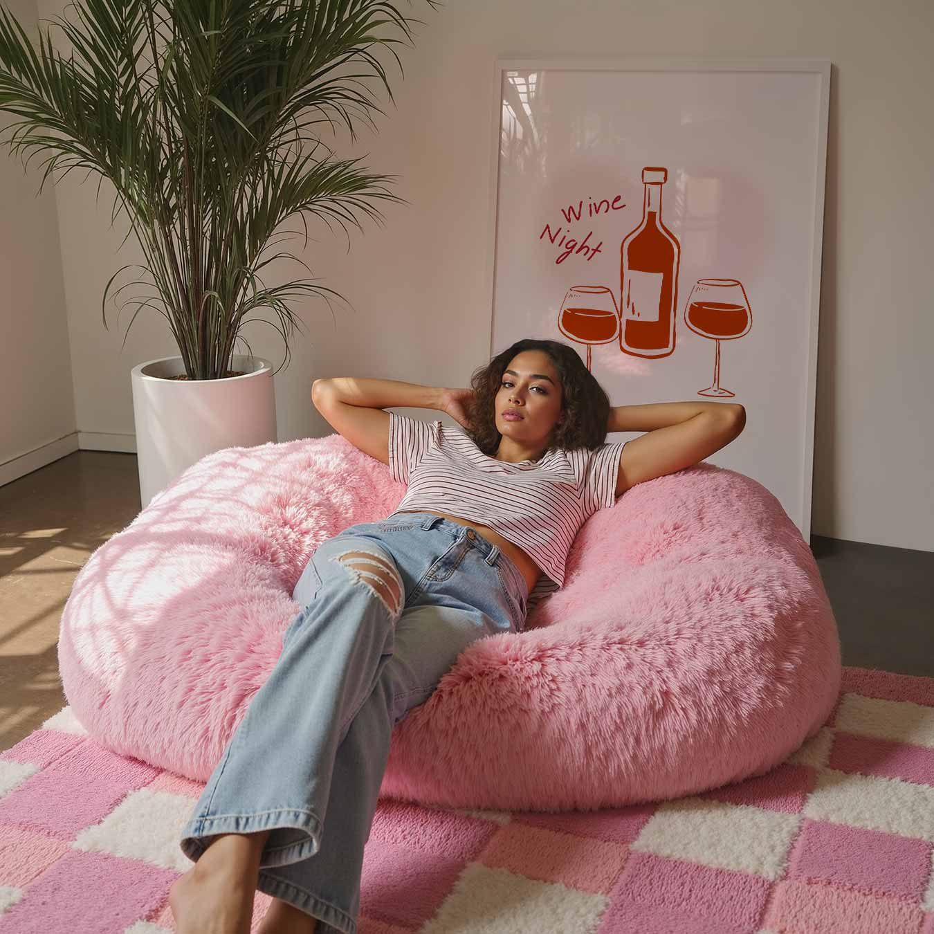 Wijnavond Illustratie Poster-WallArtistic