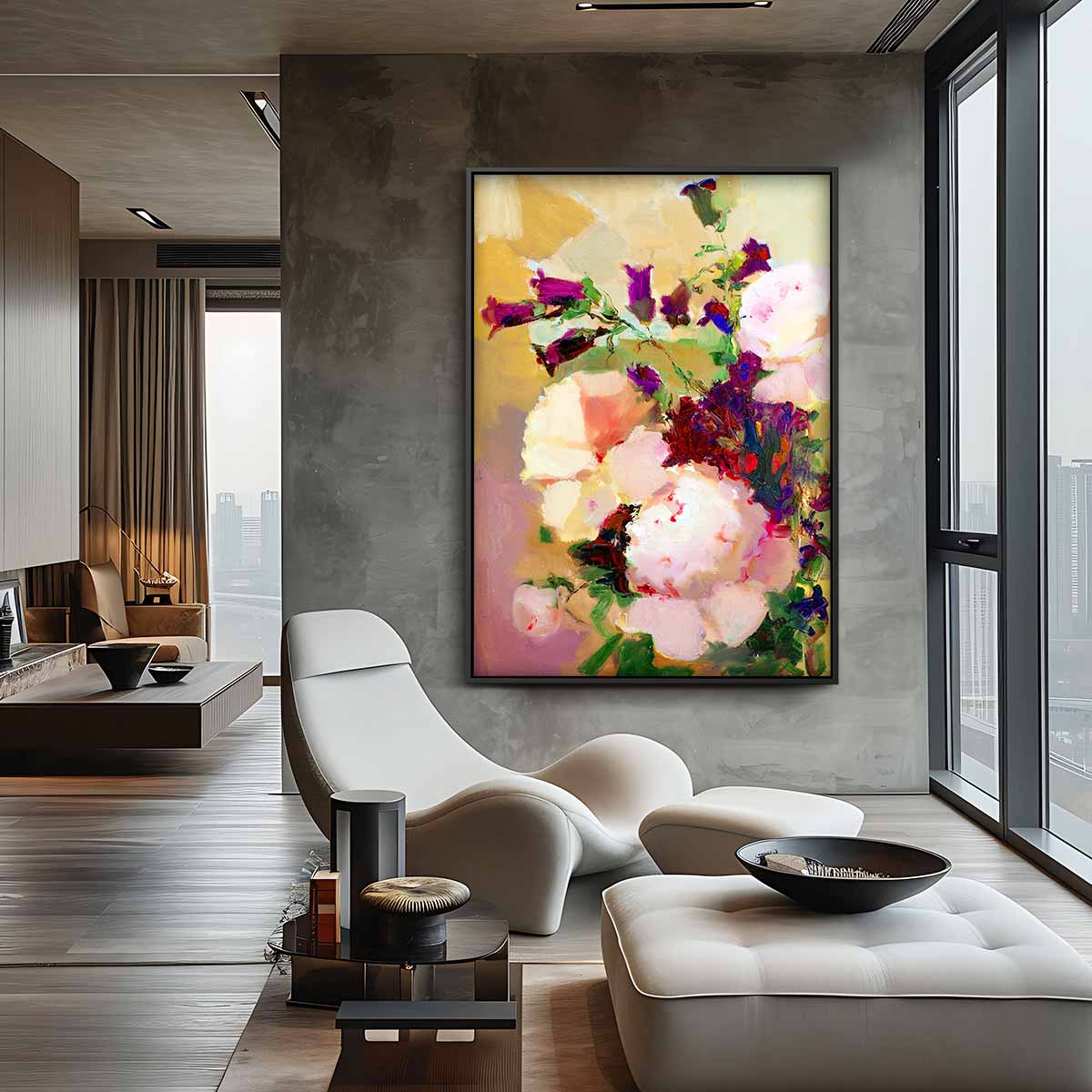 Bloemrijke Melodie Kunstwerk-canvas-dibond-plexiglas-wanddecoratie-WallArtistic