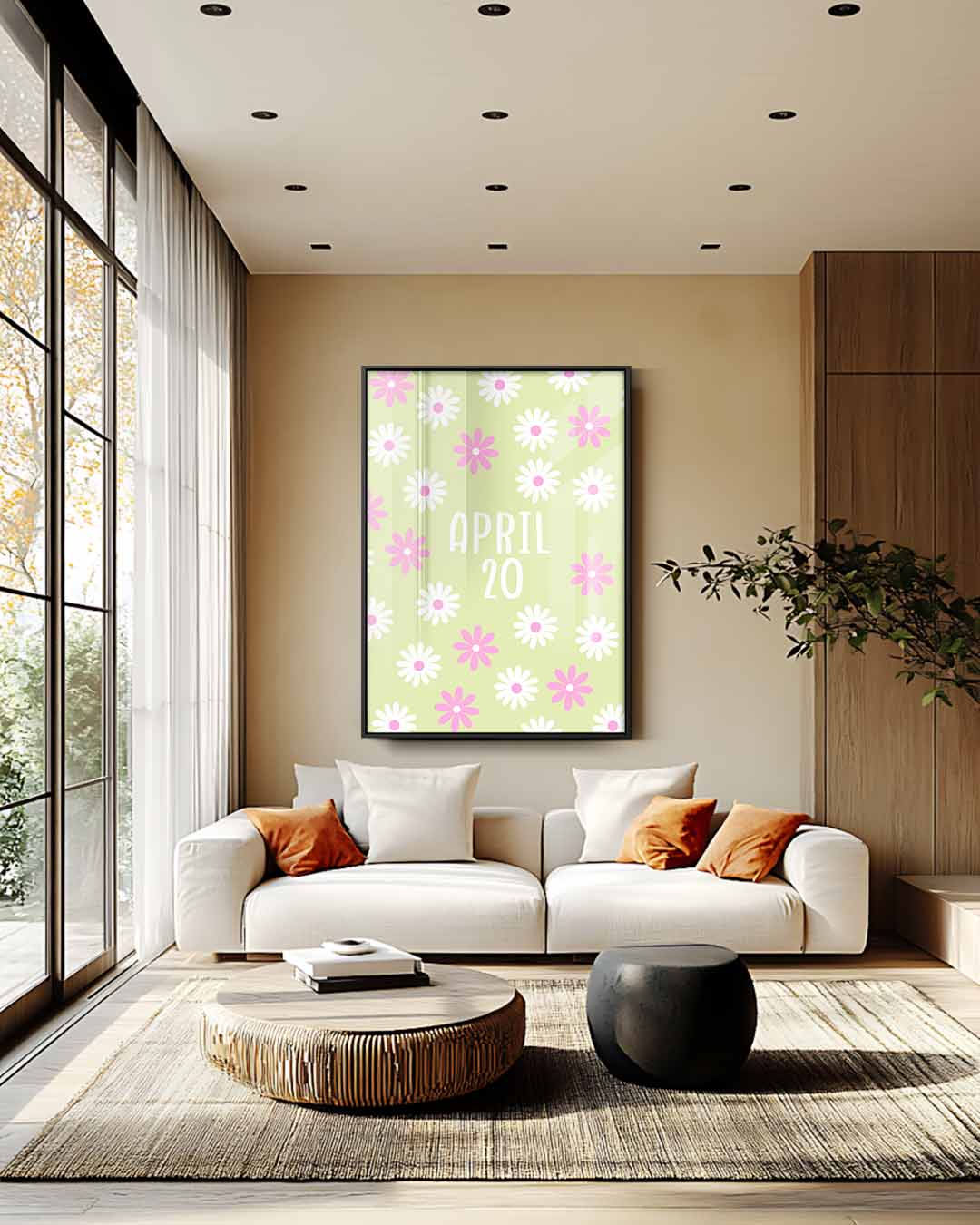Vrolijke Bloemenpracht op April 20 Kunstwerk-canvas-dibond-plexiglas-wanddecoratie-WallArtistic