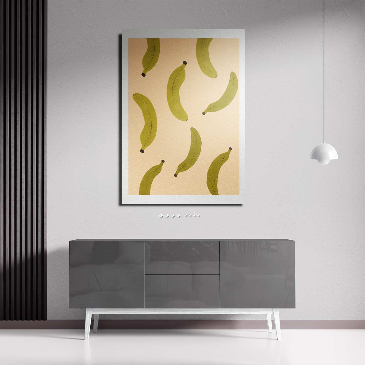 Speelse Bananen Illustratie Kunstwerk-canvas-dibond-plexiglas-wanddecoratie-WallArtistic