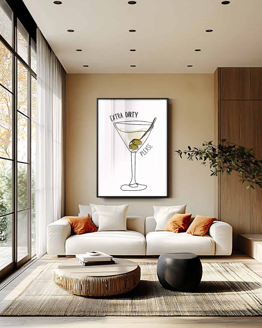 Extra Dirty Martini Illustratie Kunstwerk-canvas-dibond-plexiglas-wanddecoratie-WallArtistic