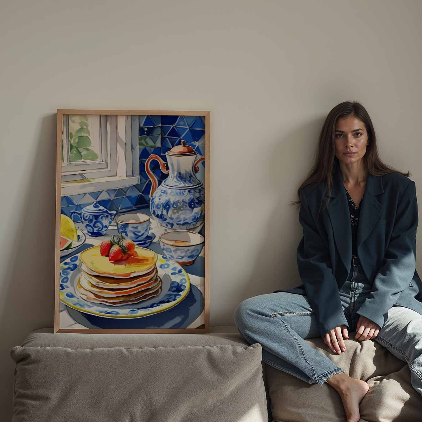 Ontbijt in Blauw Poster-WallArtistic