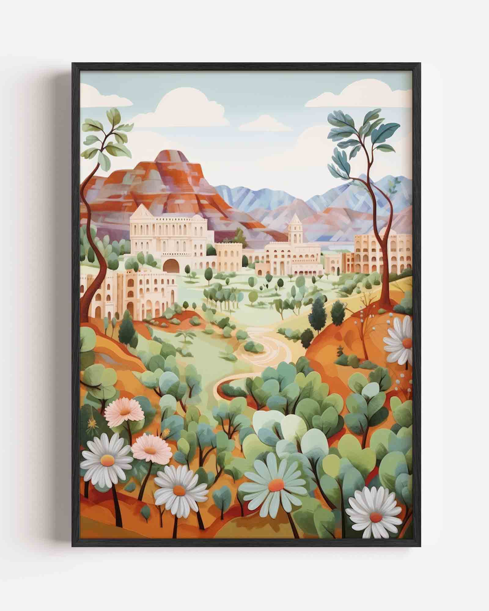 Landschap met bloemen Poster