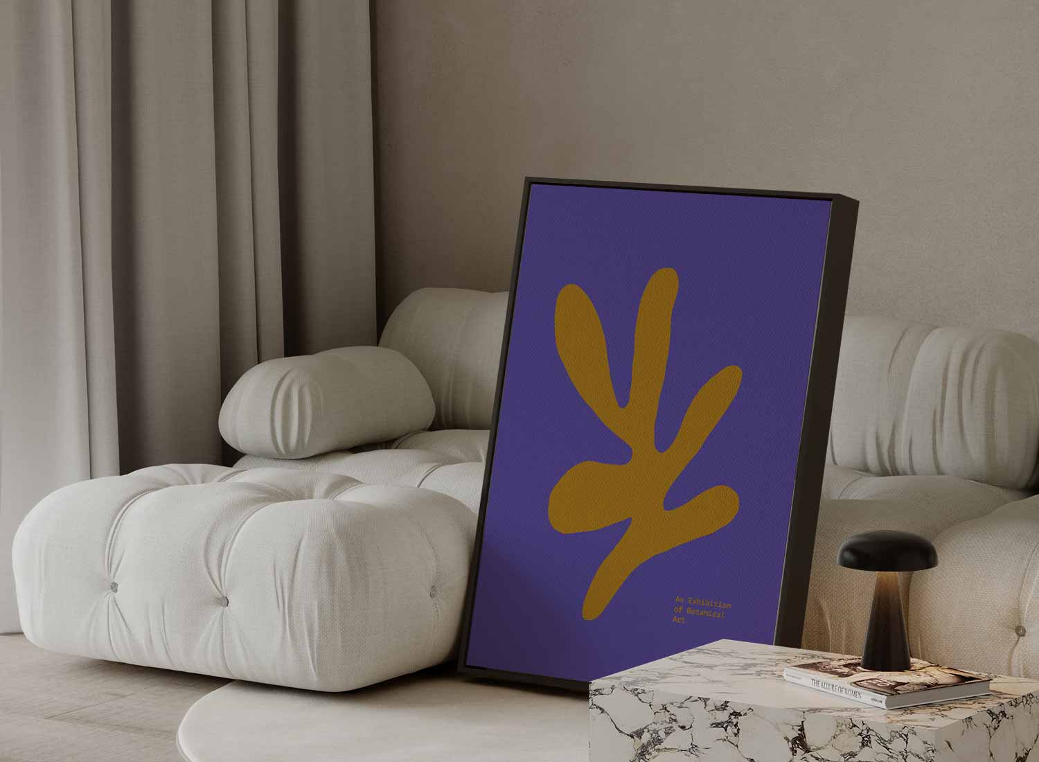 Abstracte Botanische Vormen Kunstwerk-canvas-dibond-plexiglas-wanddecoratie-WallArtistic