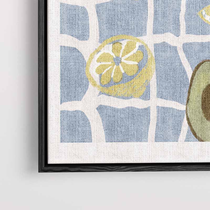 Zomerse Vruchten op Tegels Kunstwerk-canvas-dibond-plexiglas-wanddecoratie-WallArtistic