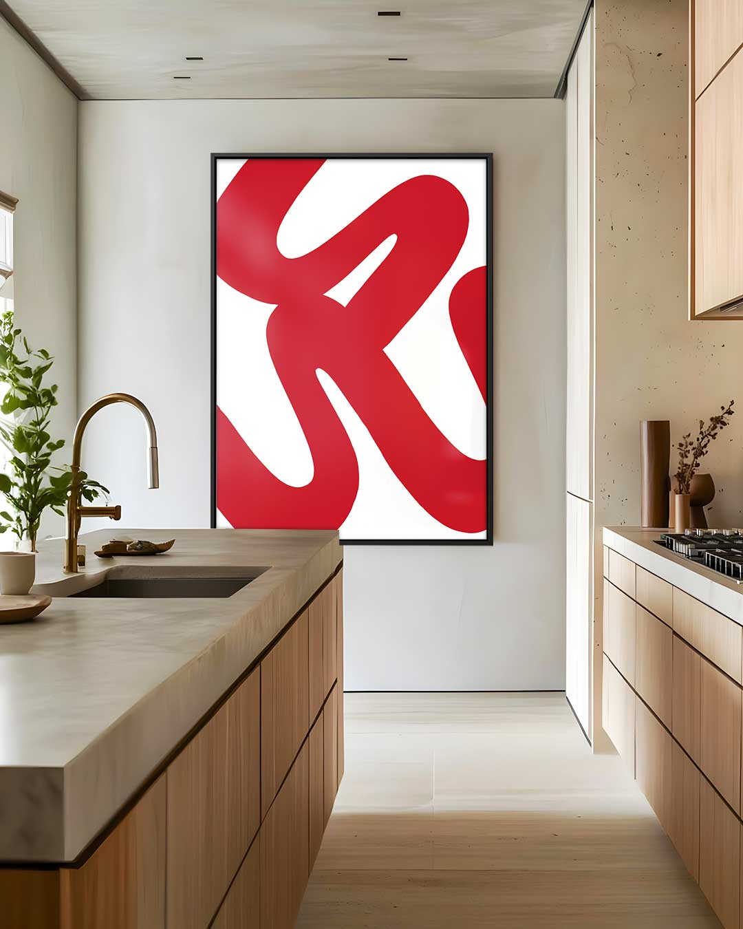 Dynamisch Rood Kunstwerk-canvas-dibond-plexiglas-wanddecoratie-WallArtistic