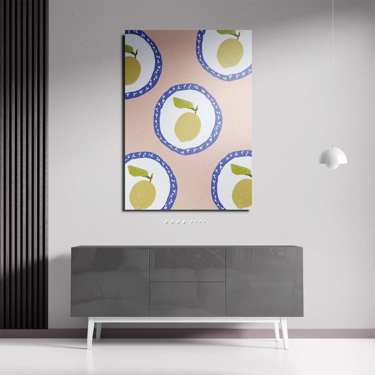 Zomerse Citroenen op Bord Kunstwerk-canvas-dibond-plexiglas-wanddecoratie-WallArtistic