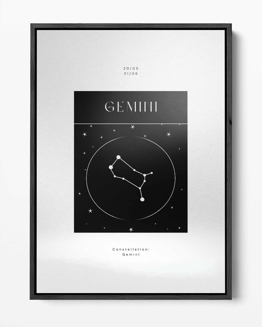 Gemini Sterrenbeeld Print Kunstwerk-canvas-dibond-plexiglas-wanddecoratie-WallArtistic