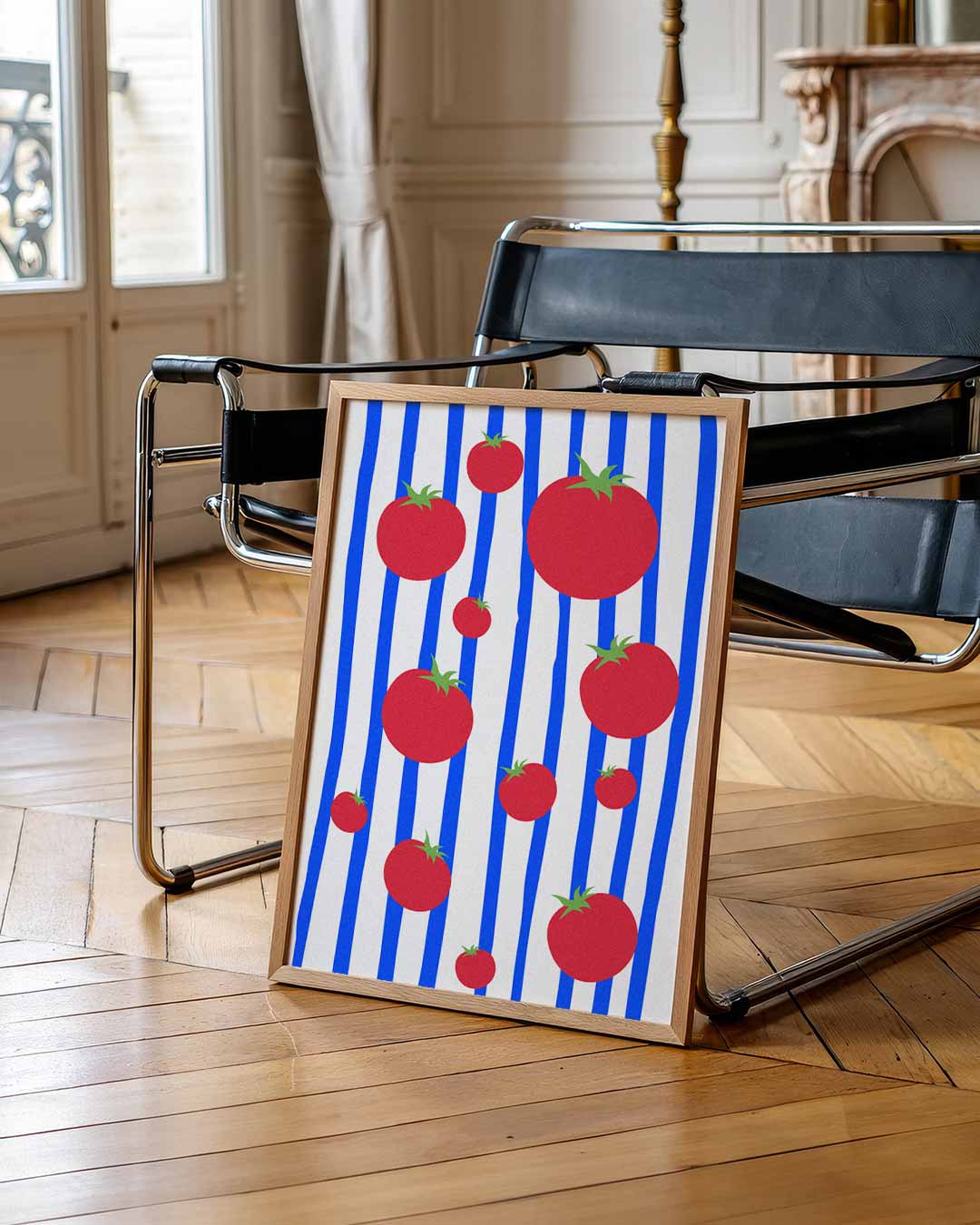 Tomaten op Strepen Poster-WallArtistic