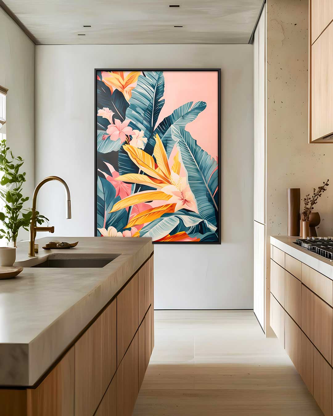 Tropische Bloemenpracht Kunstwerk-canvas-dibond-plexiglas-wanddecoratie-WallArtistic
