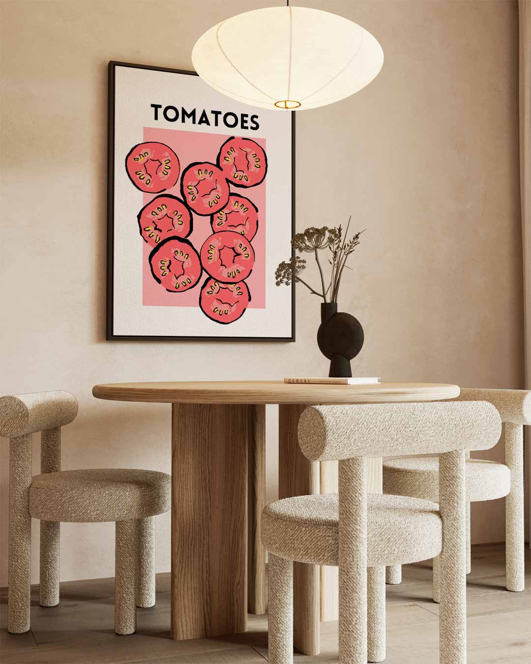 Speelse Tomaten Print Kunstwerk-canvas-dibond-plexiglas-wanddecoratie-WallArtistic