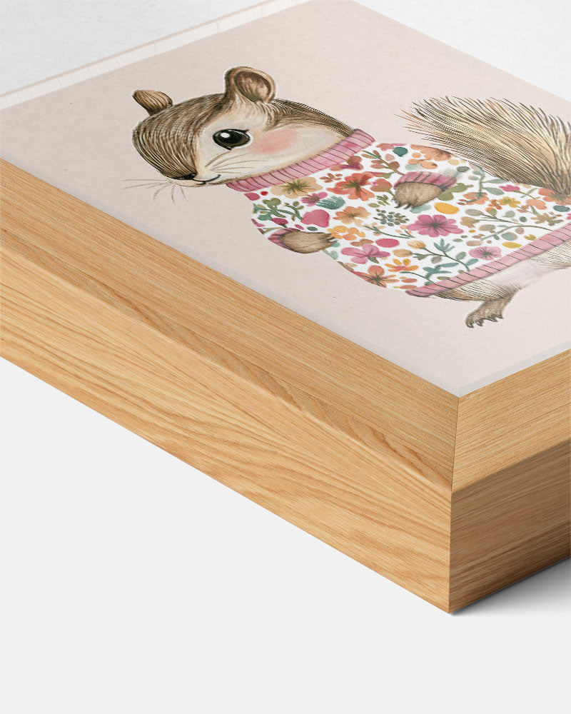 Schattige Chipmunk in Bloementrui Poster