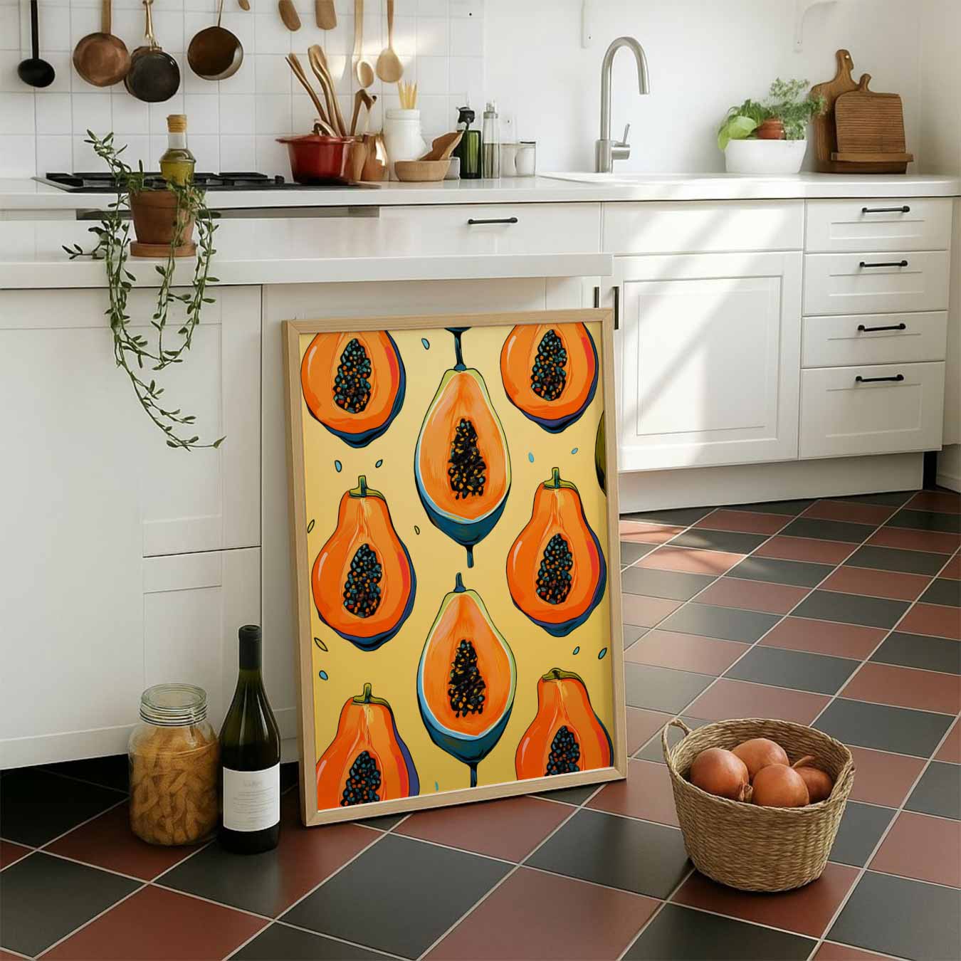 Tropische Papaya Pracht Poster-WallArtistic