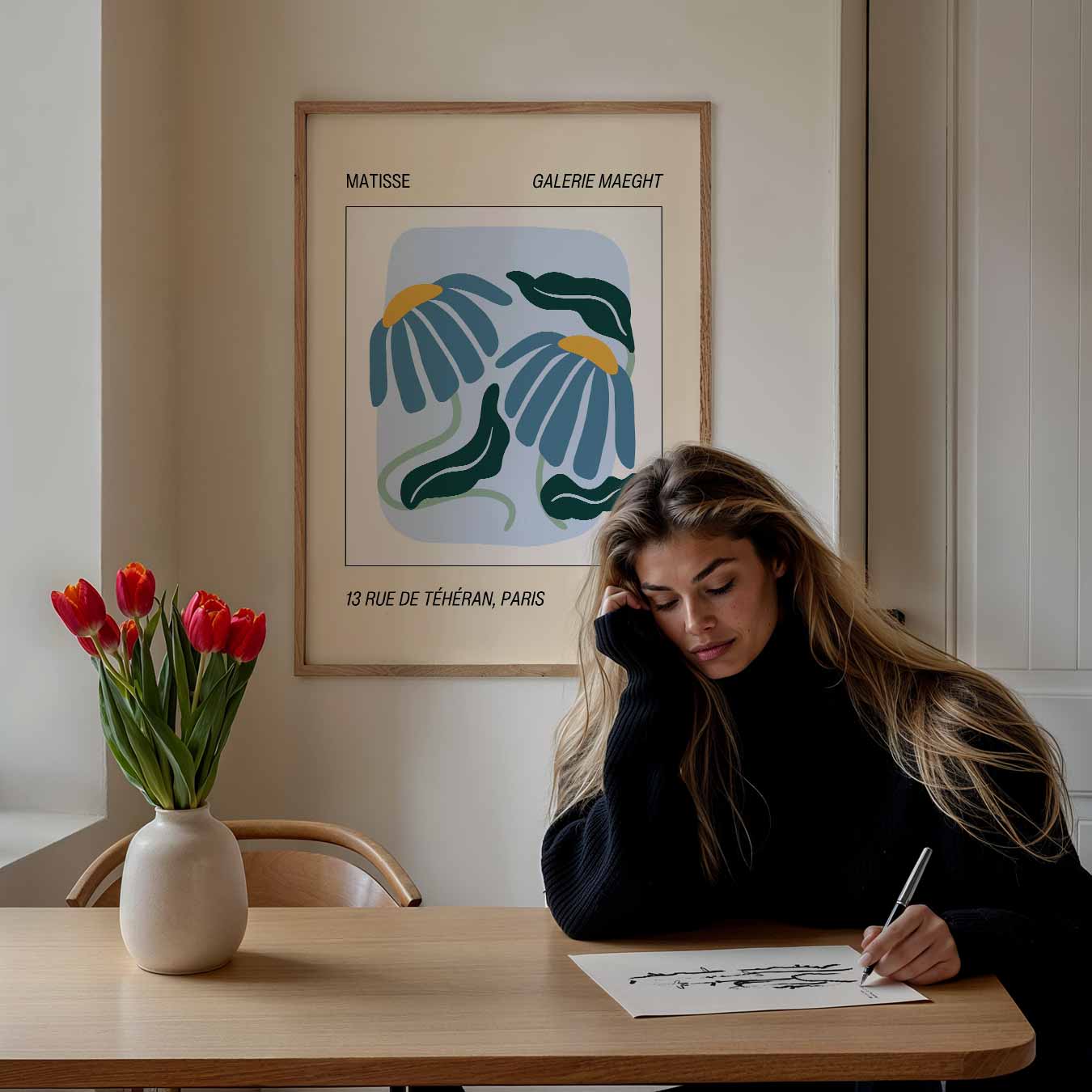 Bloemenpracht in Paris Poster-WallArtistic