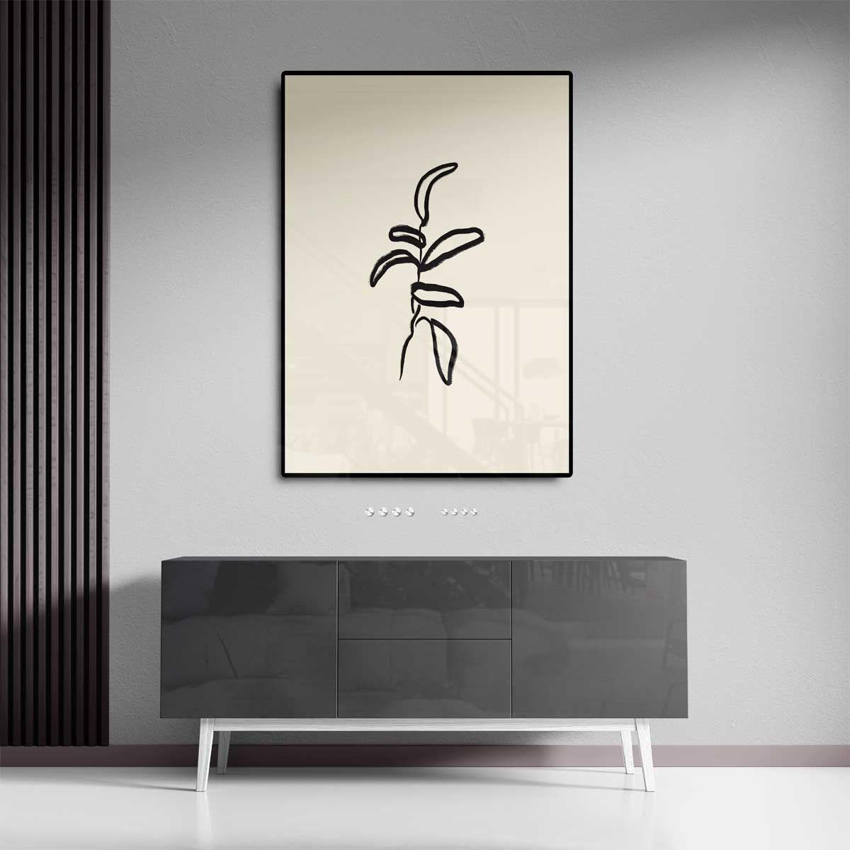 Minimalistische Botanische Schets Kunstwerk-canvas-dibond-plexiglas-wanddecoratie-WallArtistic