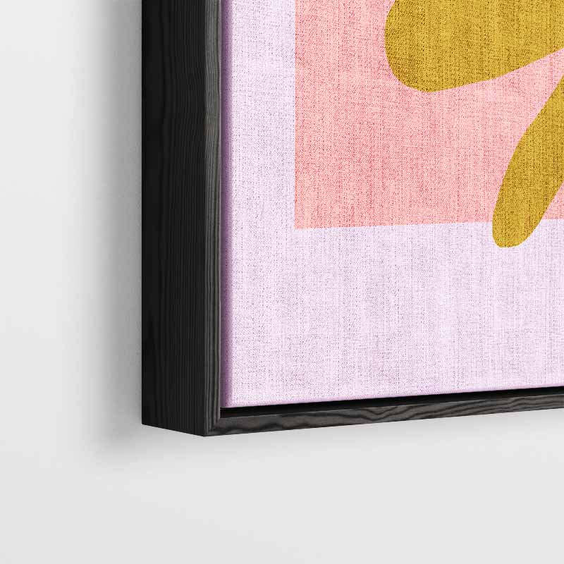 Abstracte Vormen in Oker en Roze Kunstwerk-canvas-dibond-plexiglas-wanddecoratie-WallArtistic