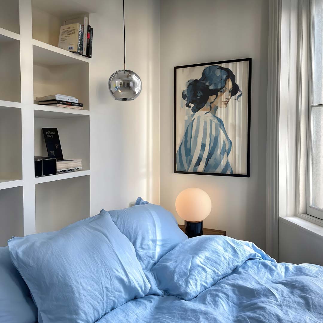Mystieke Blauw Getinte Vrouw Poster-WallArtistic