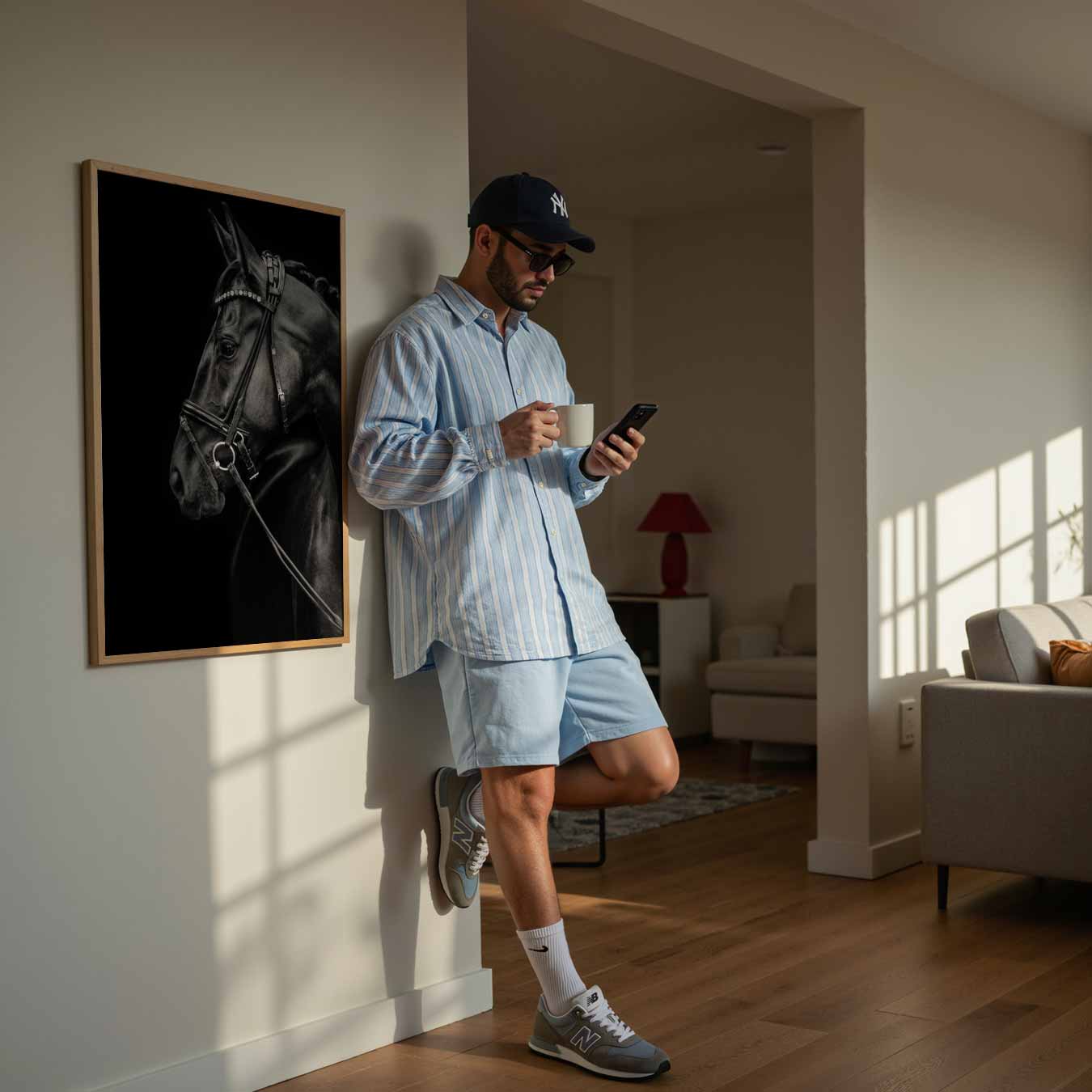 Zwart Paard Poster-WallArtistic