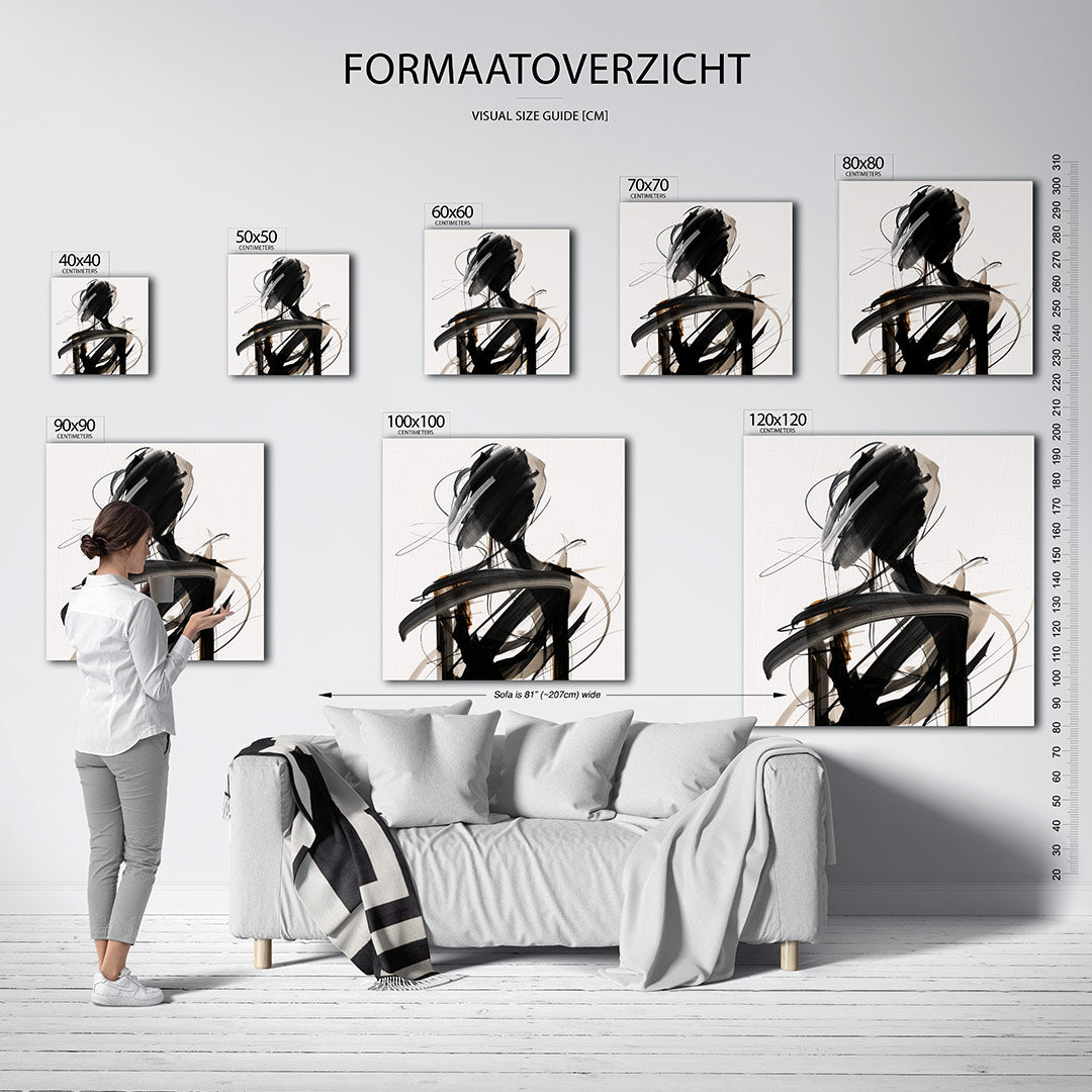 Dynamische lijnenfiguur Kunstwerk