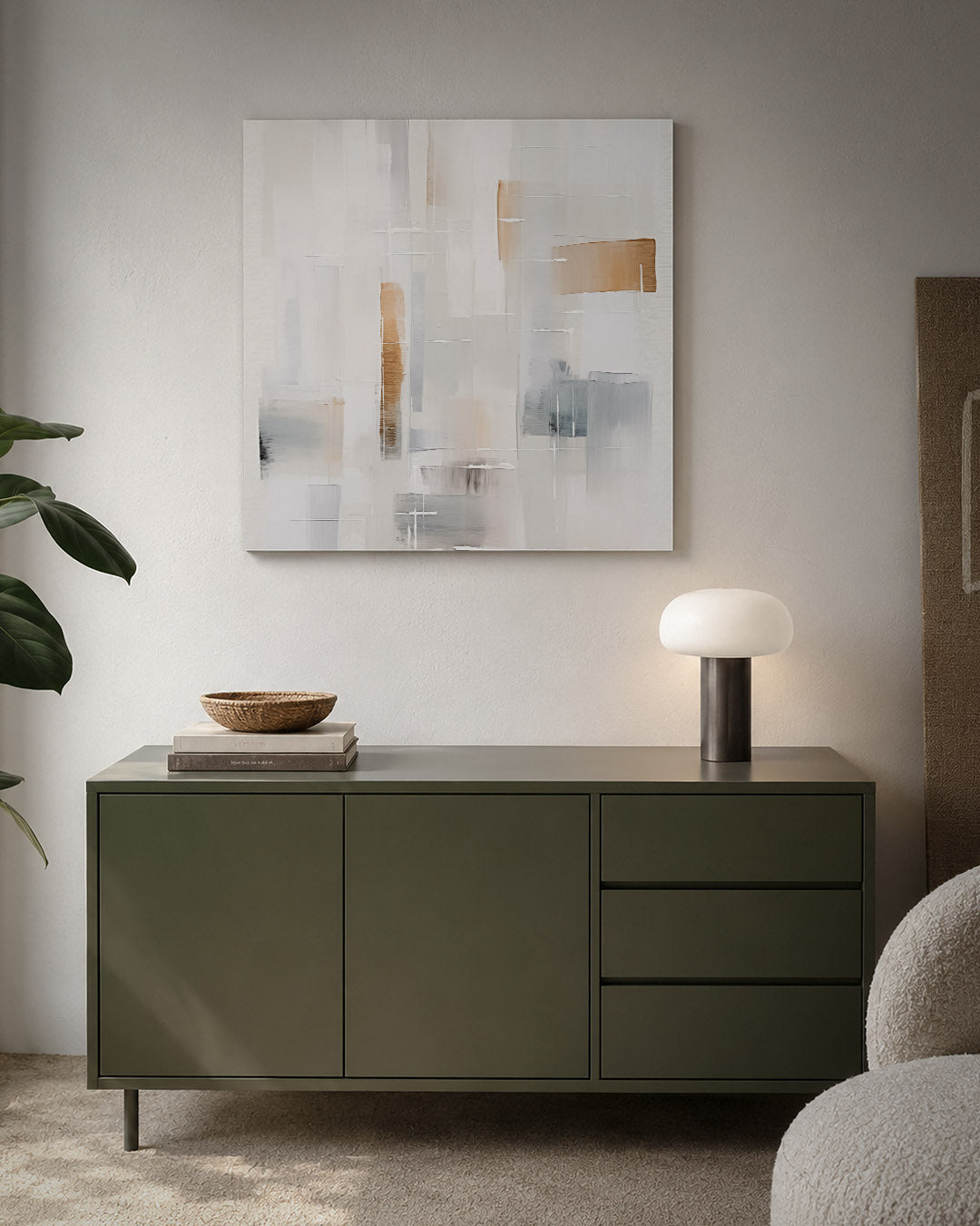 Lichte geometrische compositie Kunstwerk