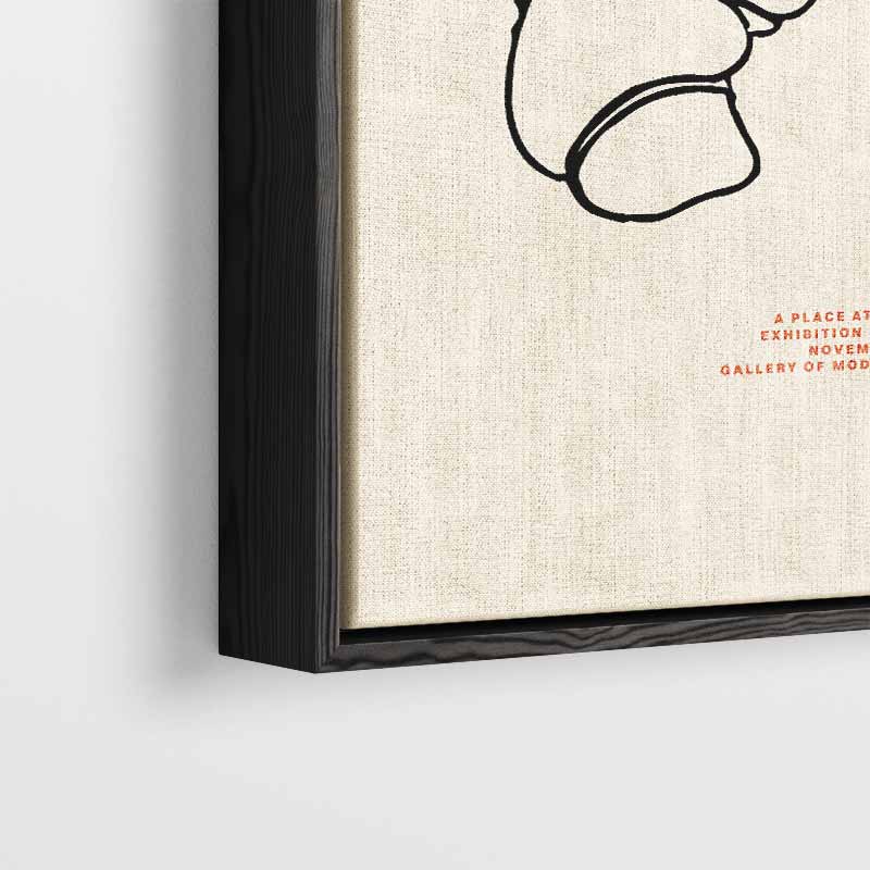 Croissant Line Art Kunstwerk-canvas-dibond-plexiglas-wanddecoratie-WallArtistic