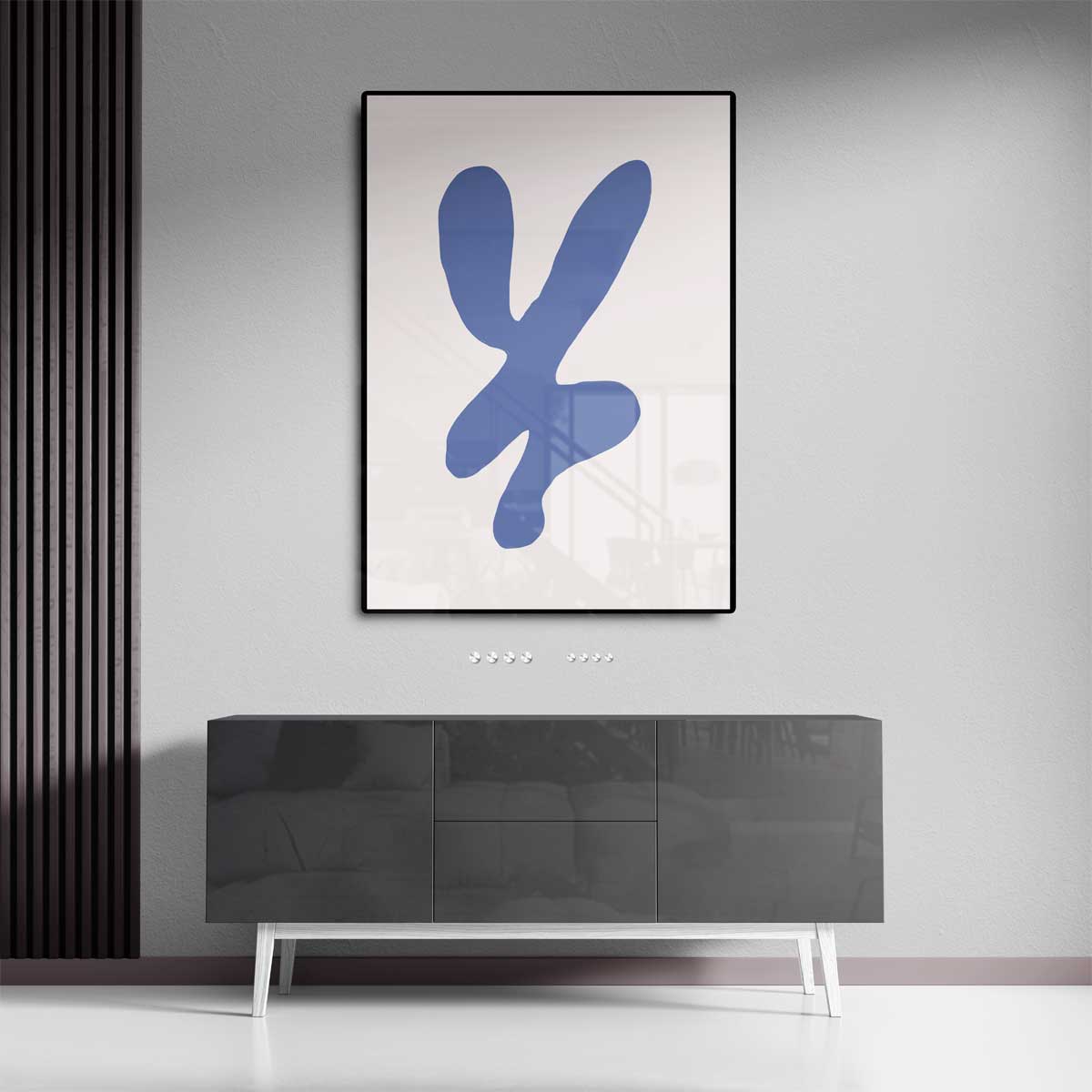 Abstracte Blauwe Stijl Kunstwerk-canvas-dibond-plexiglas-wanddecoratie-WallArtistic