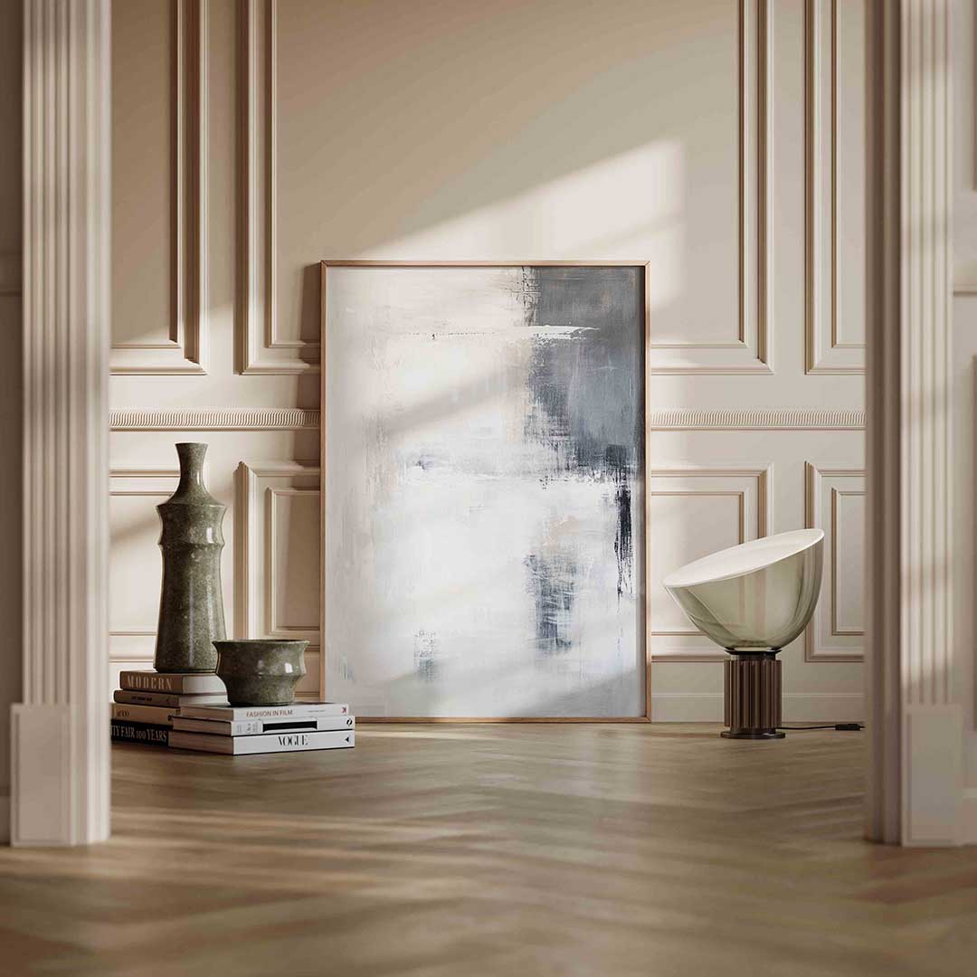 Abstracte grijze en witte Poster