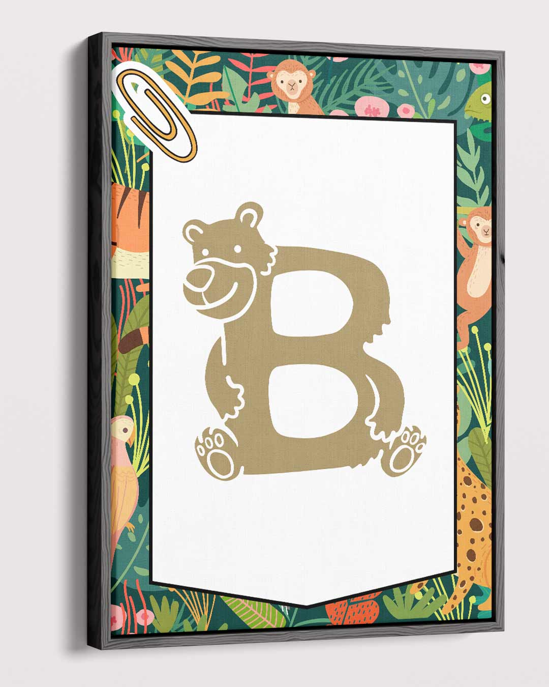 Dierenalfabet Poster - B van Beer Kunstwerk-canvas-dibond-plexiglas-wanddecoratie-WallArtistic