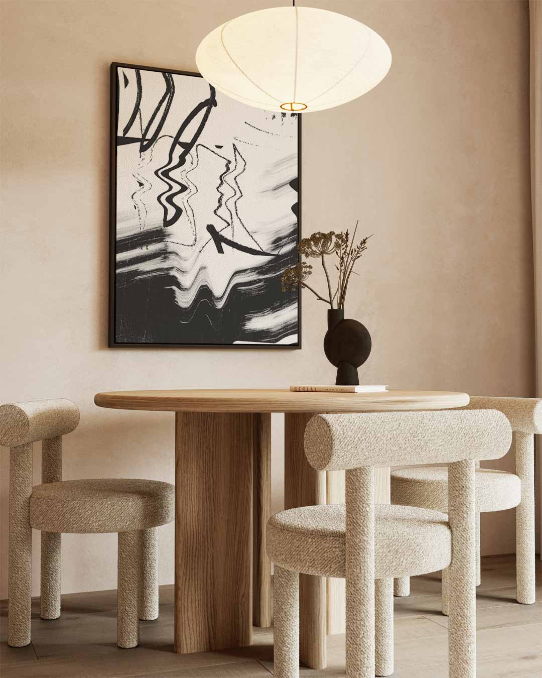Modern Abstracte Zwart-Wit Print Kunstwerk-canvas-dibond-plexiglas-wanddecoratie-WallArtistic