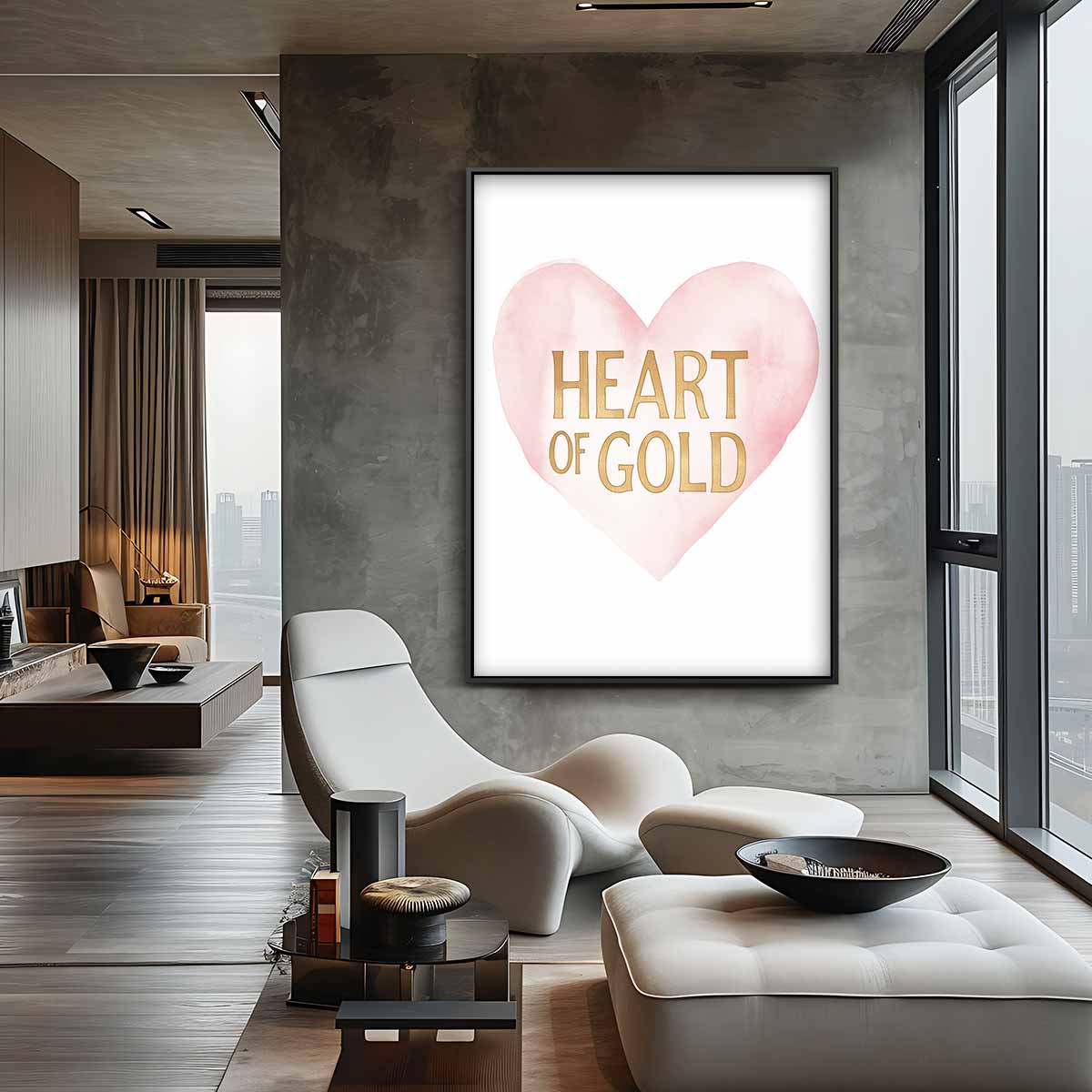 Heart of Gold Wanddecoratie Kunstwerk-canvas-dibond-plexiglas-wanddecoratie-WallArtistic