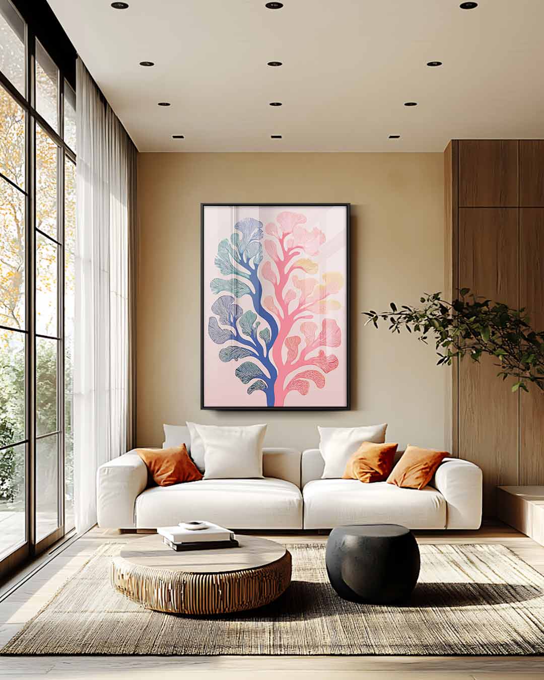 Kleurrijke Koraaldroom Kunstwerk-canvas-dibond-plexiglas-wanddecoratie-WallArtistic