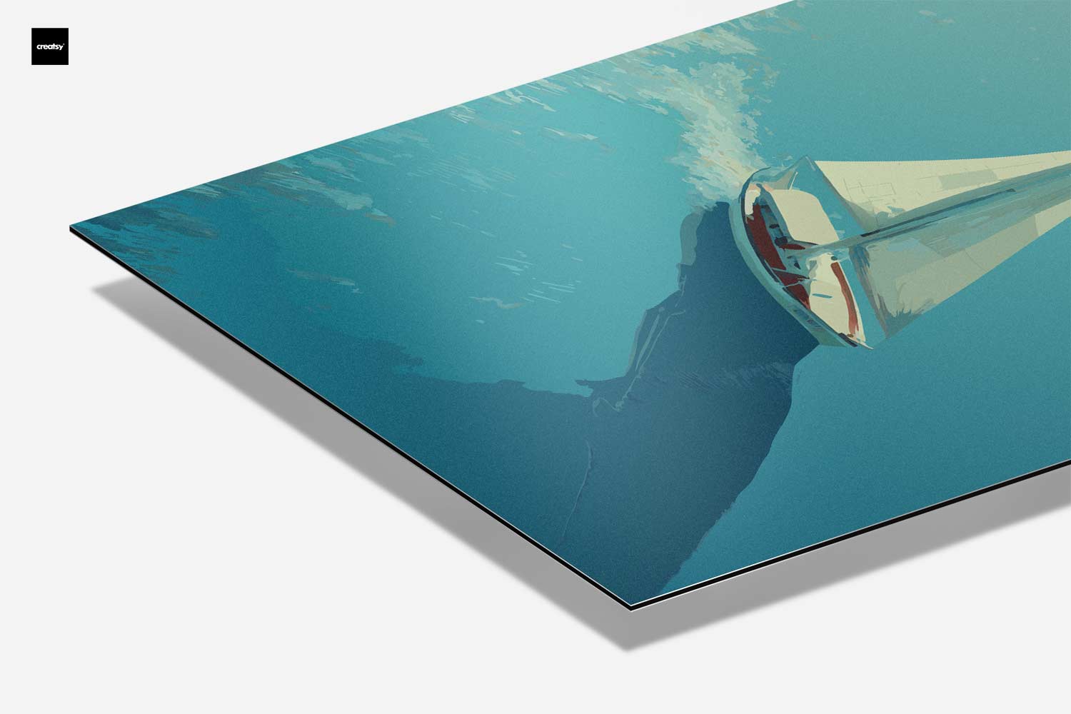 Zeilboot op Kalme Zee Kunstwerk-canvas-dibond-plexiglas-wanddecoratie-WallArtistic