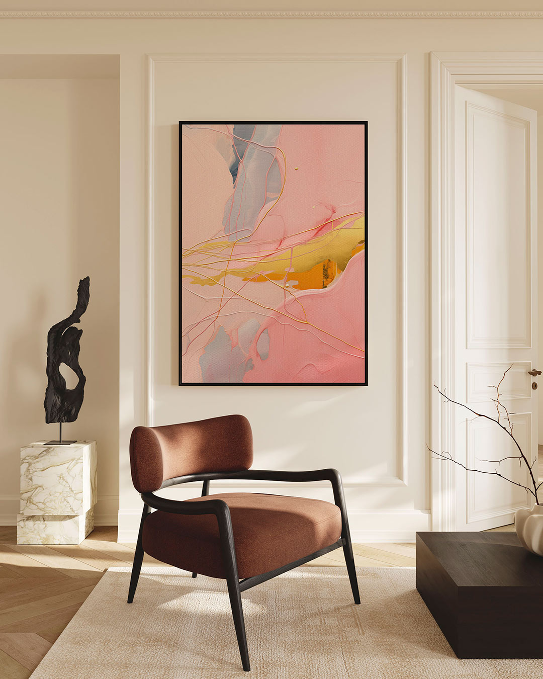 Vloeiende kleurencompositie Kunstwerk