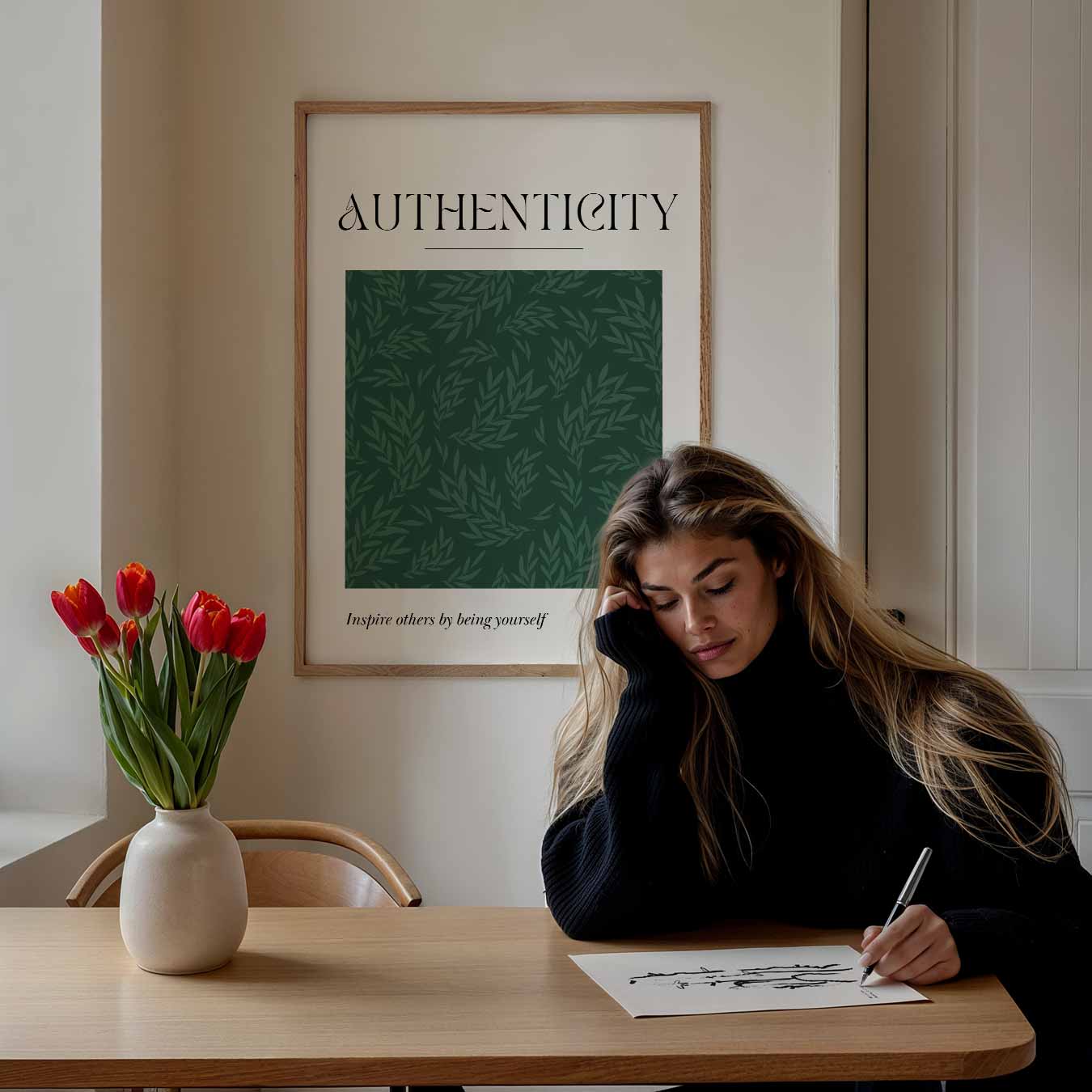 Authentiek Groene Bladeren Poster-WallArtistic