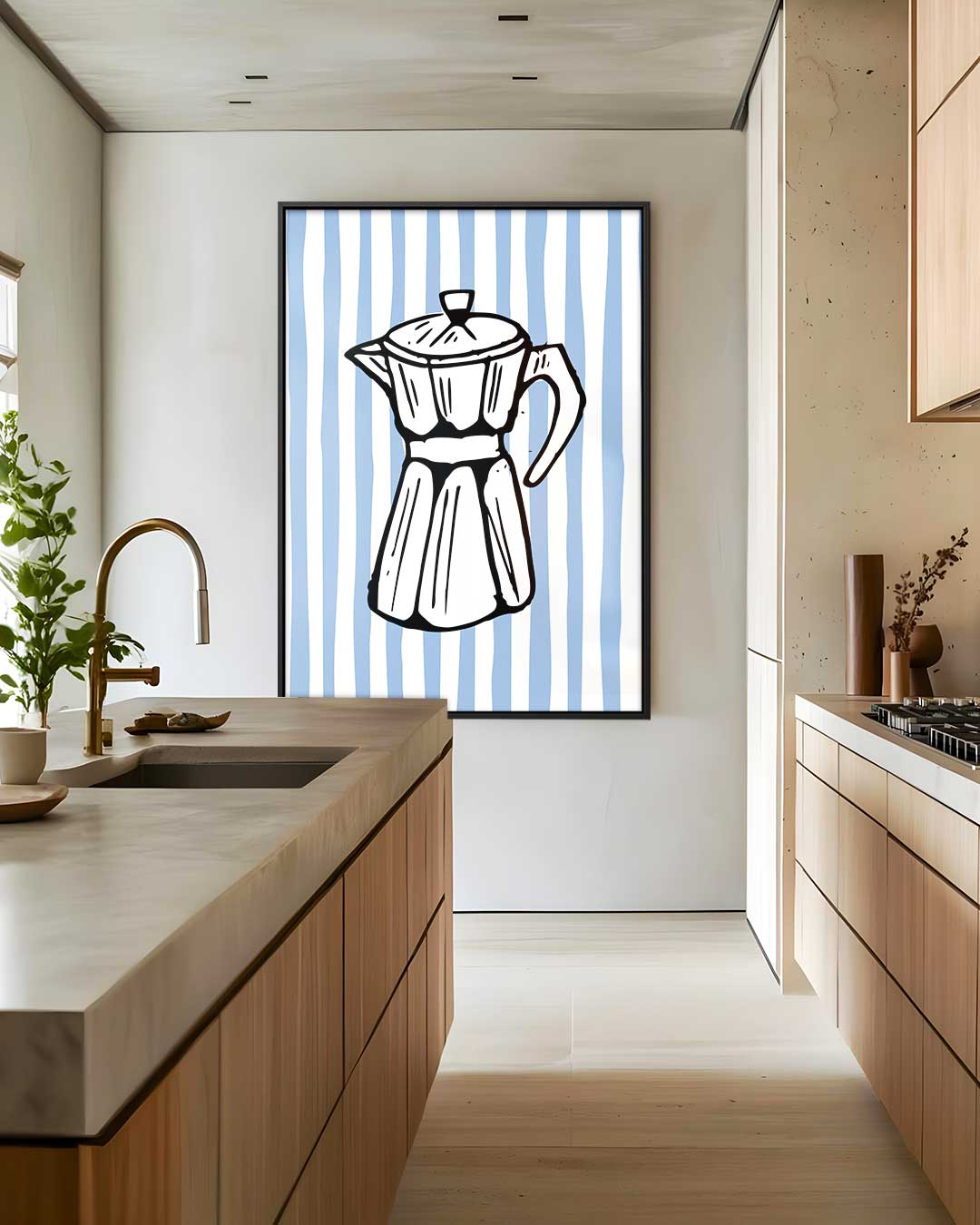 Retro Koffiepot Illustratie Kunstwerk-canvas-dibond-plexiglas-wanddecoratie-WallArtistic