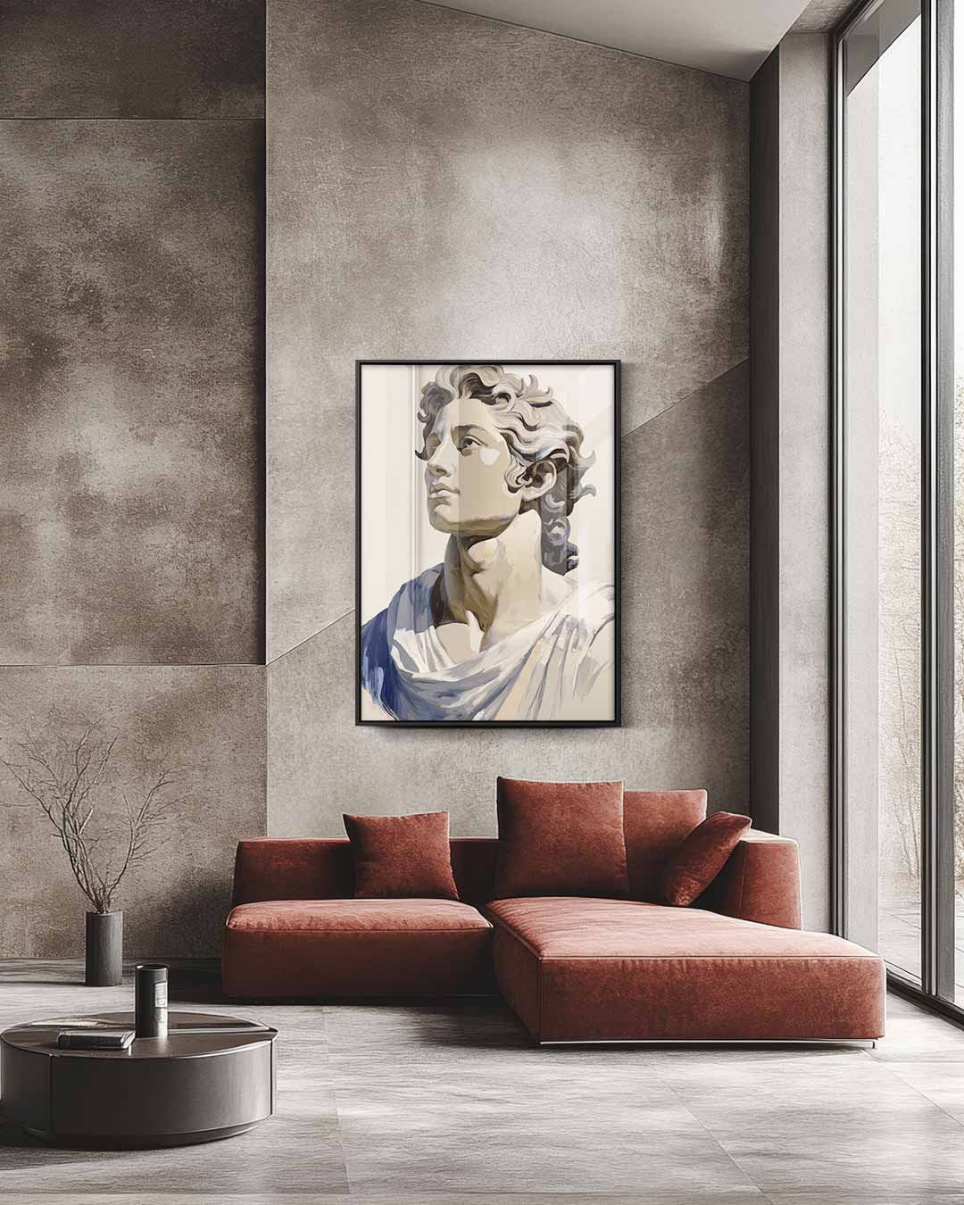 Klassieke Beeldhouwwerken Portret Kunstwerk-canvas-dibond-plexiglas-wanddecoratie-WallArtistic