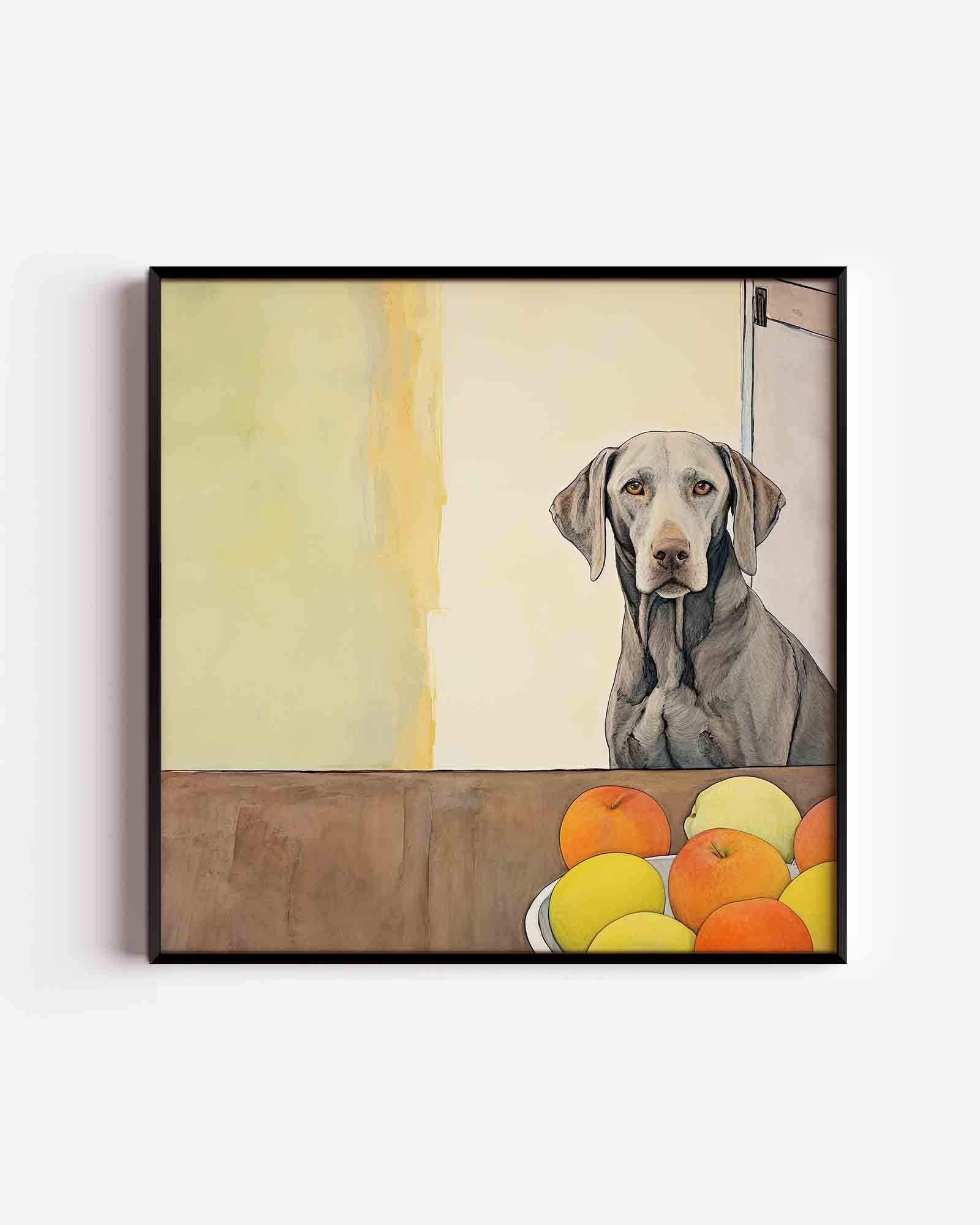 Hond en fruit Poster