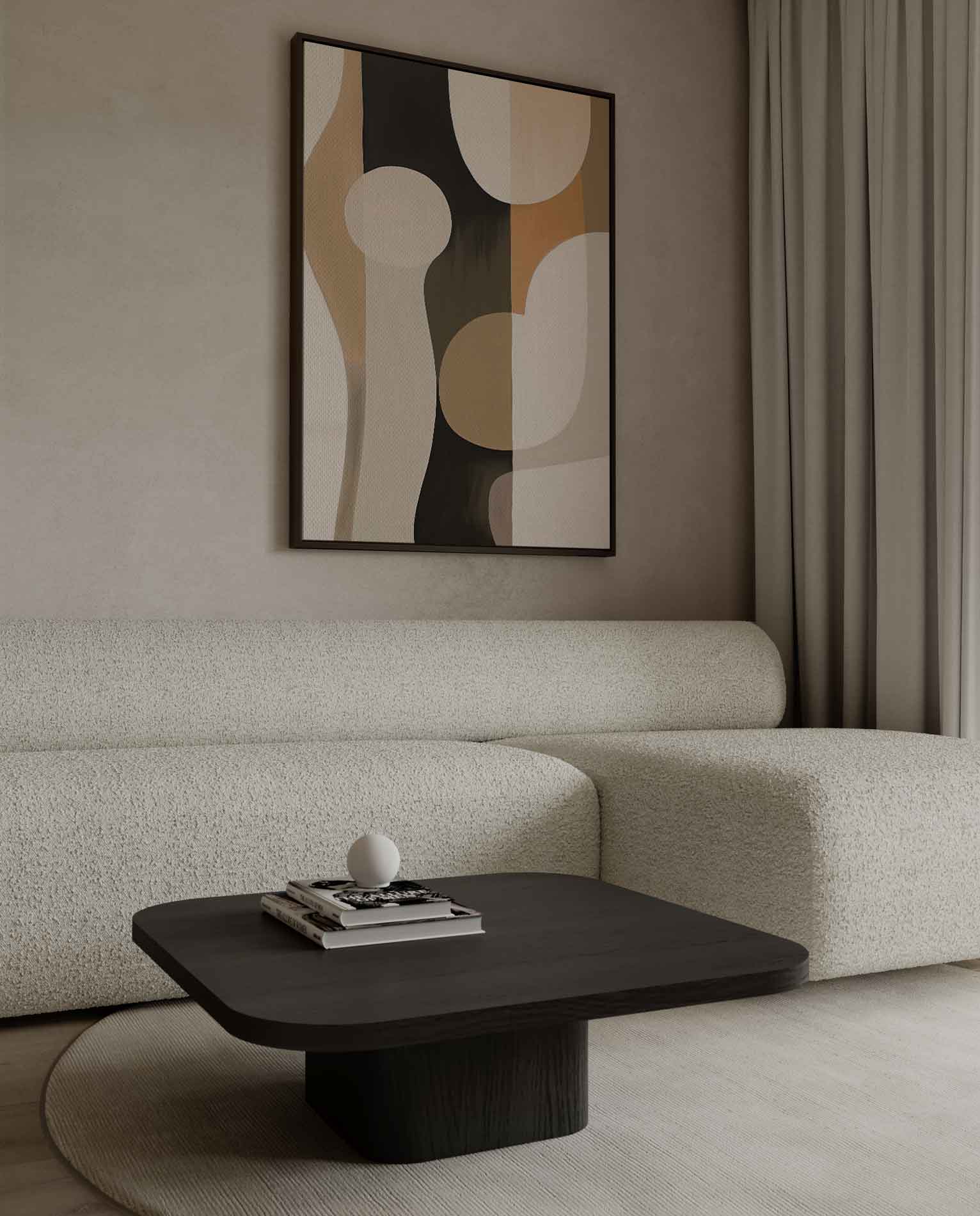 Abstracte Elegantie in Aardetinten Kunstwerk-canvas-dibond-plexiglas-wanddecoratie-WallArtistic