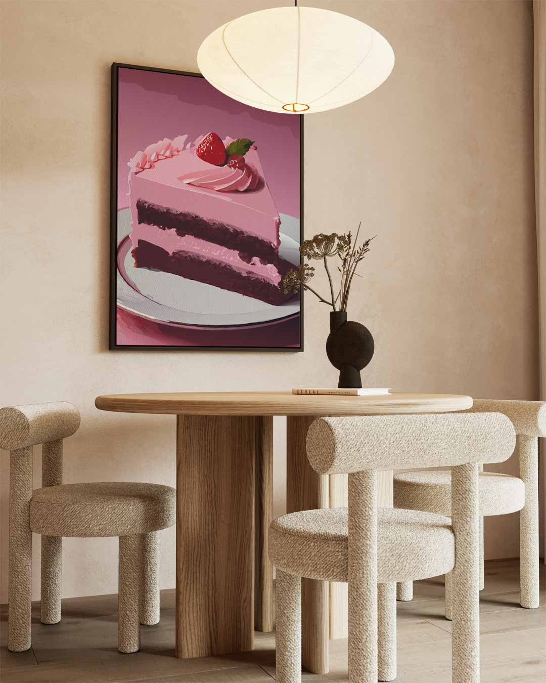 Verrukkelijke Aardbeientaart Print Kunstwerk-canvas-dibond-plexiglas-wanddecoratie-WallArtistic