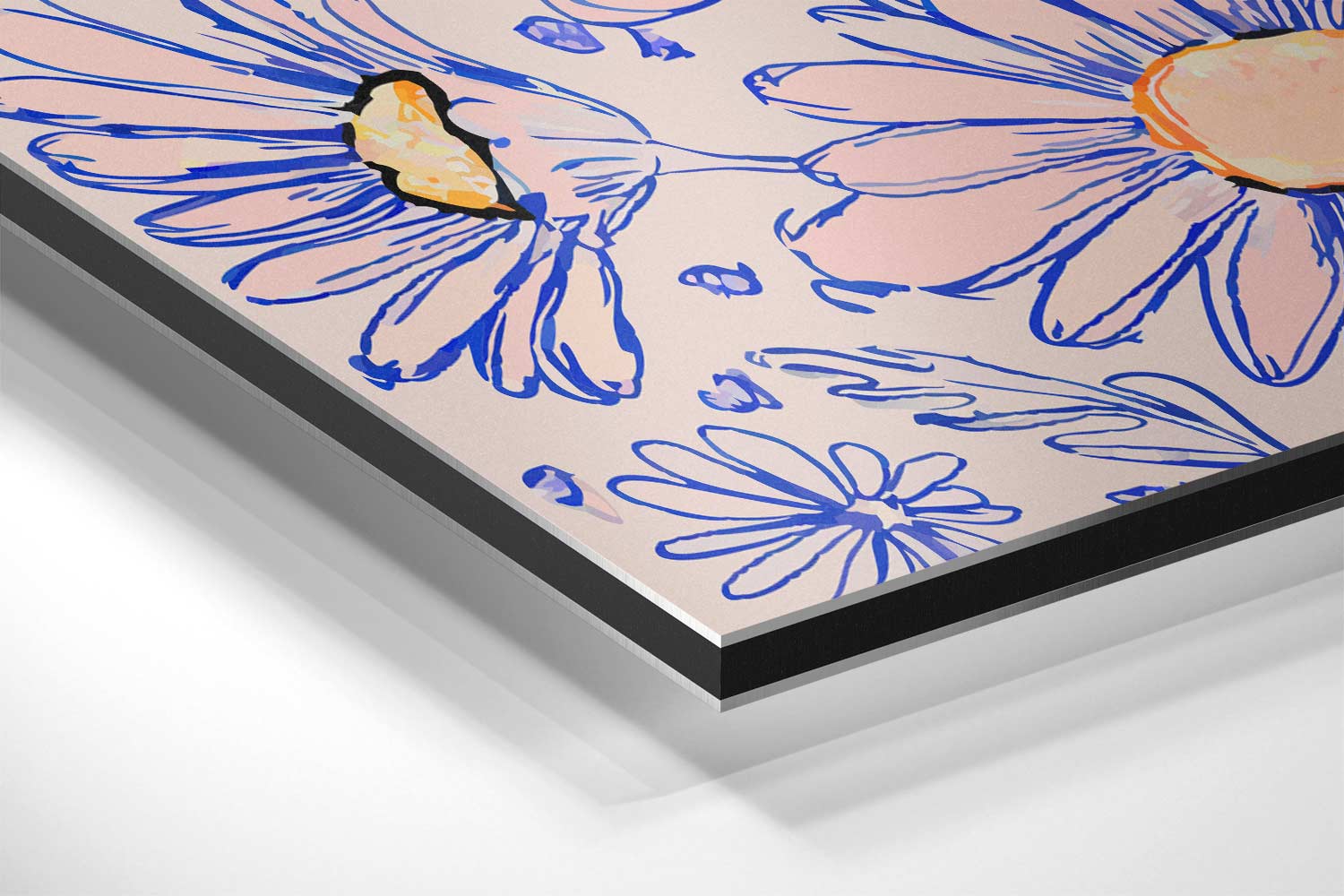 Zonsondergang Madeliefjes Kunstwerk-canvas-dibond-plexiglas-wanddecoratie-WallArtistic