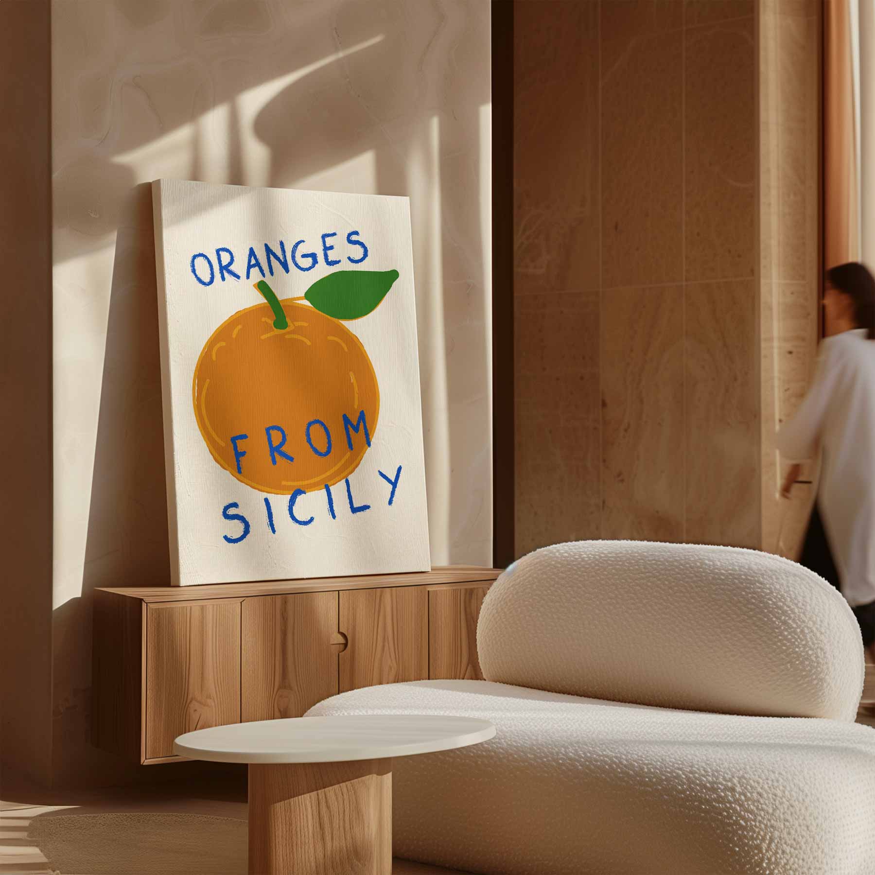 Zonnige Sicilië Sinaasappelprint Kunstwerk-canvas-dibond-plexiglas-wanddecoratie-WallArtistic
