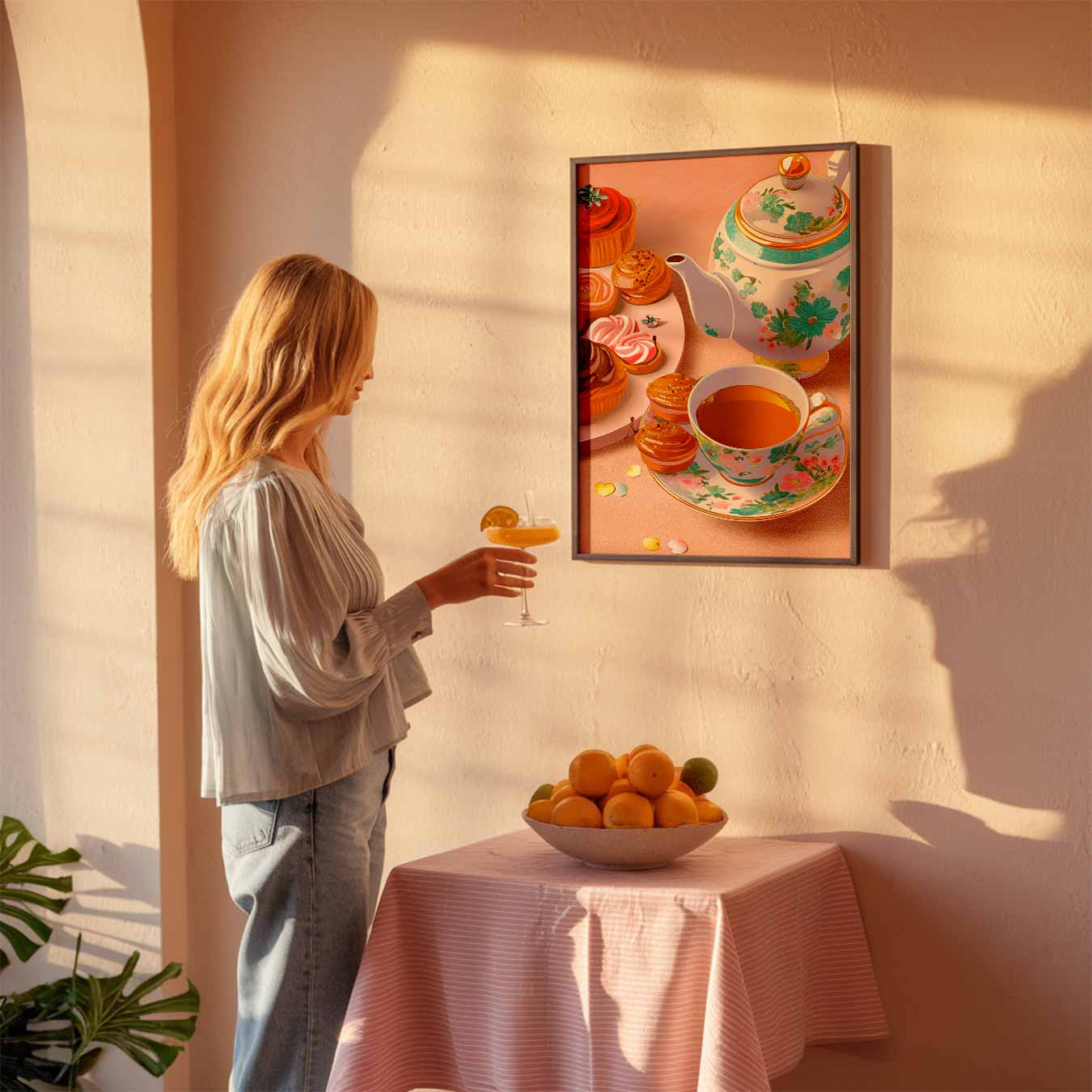 Pastelkleurige High Tea Poster-WallArtistic