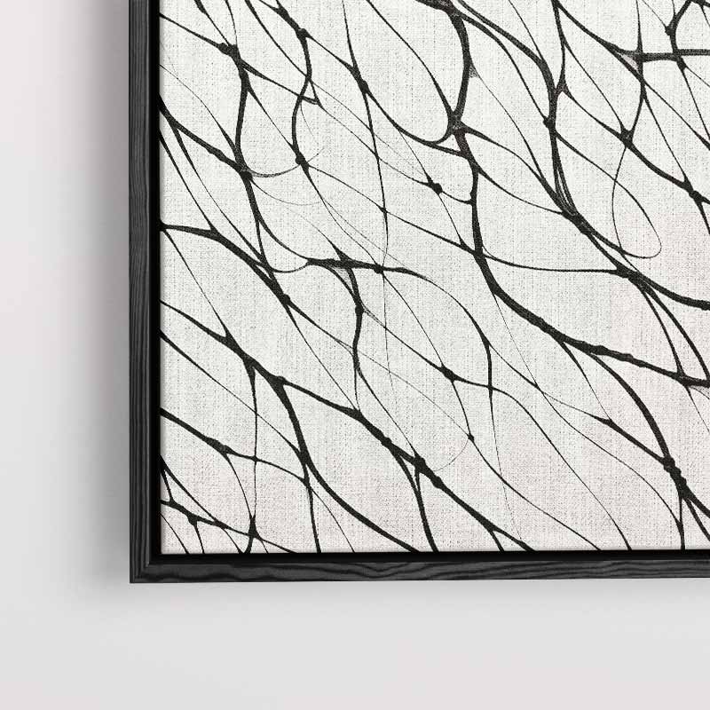 Web van Zwarte Lijnen Kunstwerk-canvas-dibond-plexiglas-wanddecoratie-WallArtistic
