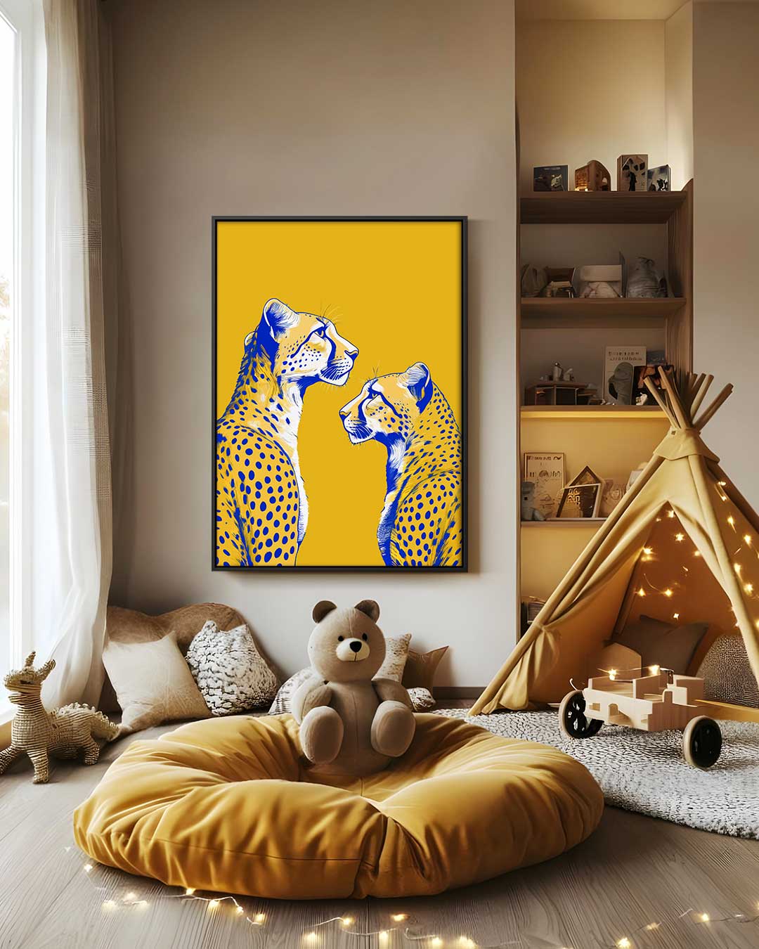 Elegante Jachtluipaarden Portret Kunstwerk-canvas-dibond-plexiglas-wanddecoratie-WallArtistic